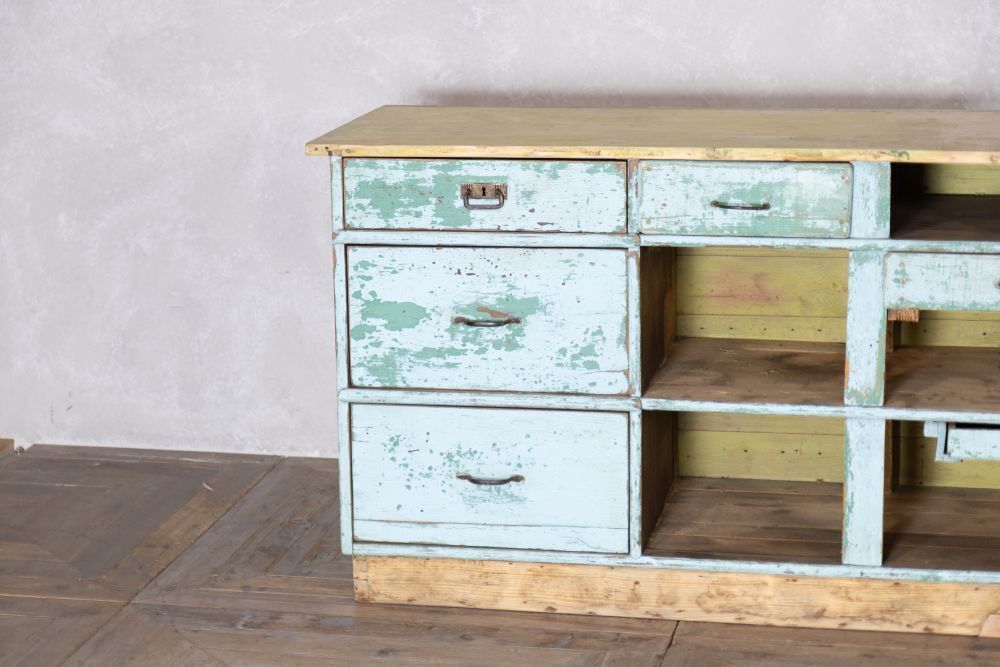 Vintage Blue Industrial Style Drawer Unit photo for sale