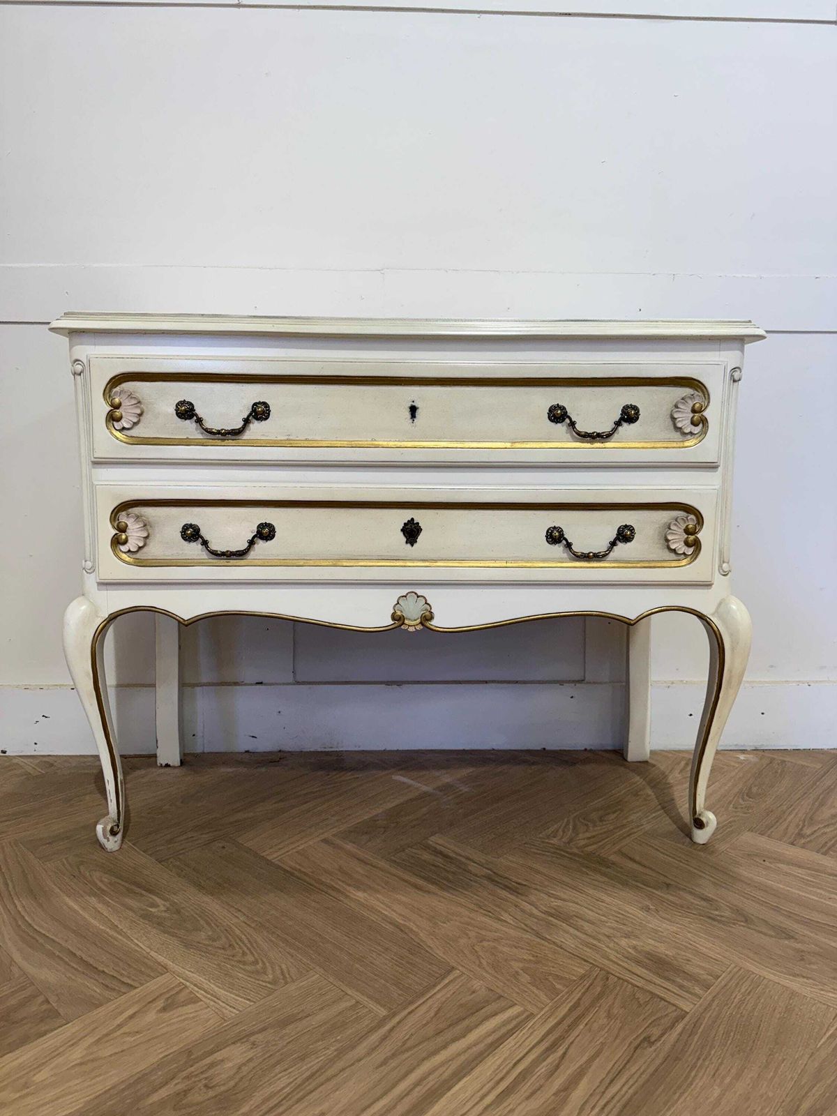 French Original Painted Ornate Chest Of Drawers 2 Drawer Chest Of Drawers