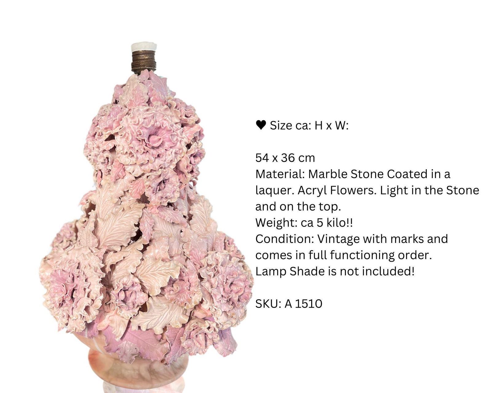 Spanish Lamp Pink | Hysterical Design | 21" | 54cm photo buy