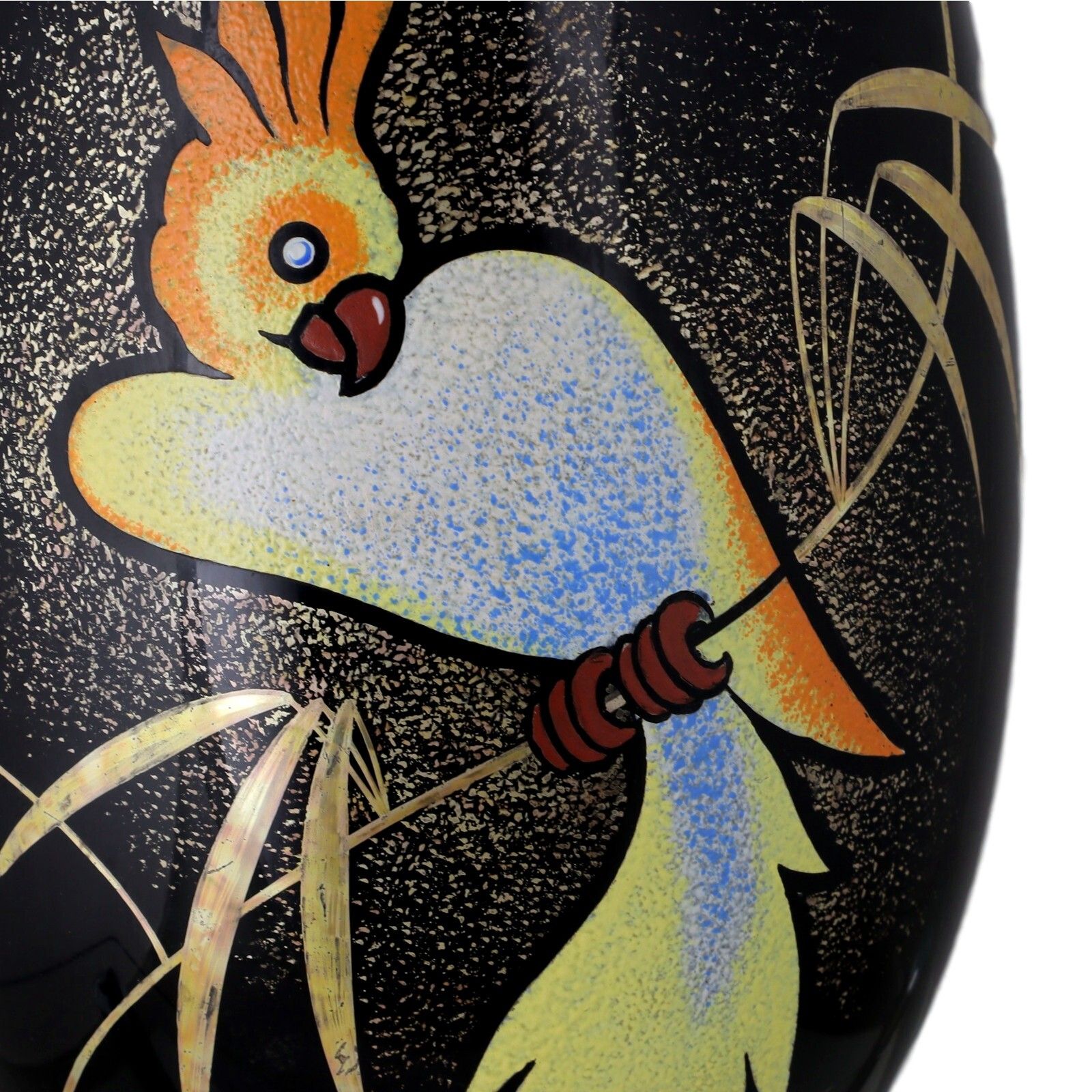 Verreries D'art De Hem  Glass Vase Michel Herman Czech 1920's Cockatoo Parrot photo furniture