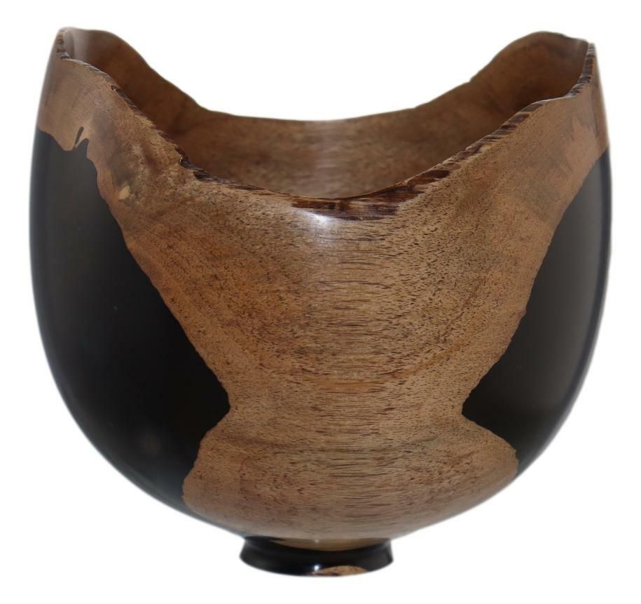 Bert Marsh Rare African Blackwood Wooden Vase 5" Tall Signed photo for sale