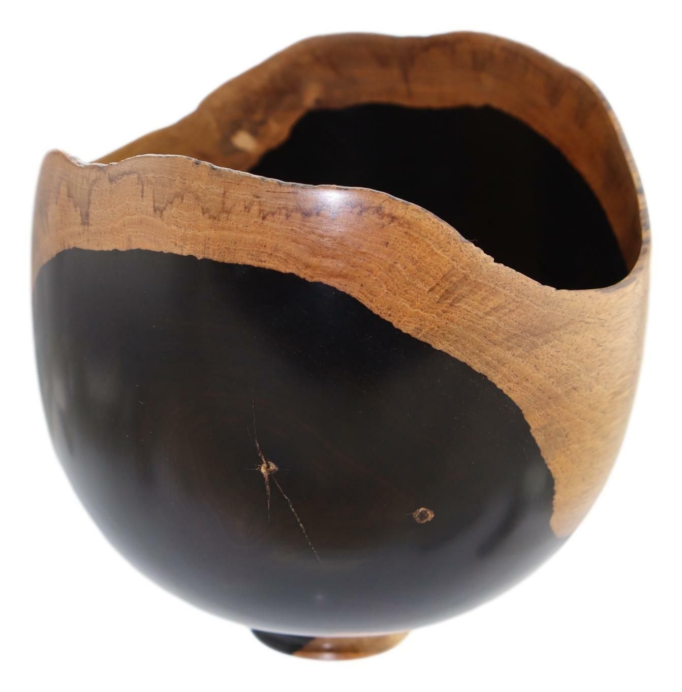 Bert Marsh Rare African Blackwood Wooden Vase 5" Tall Signed photo Home Decor