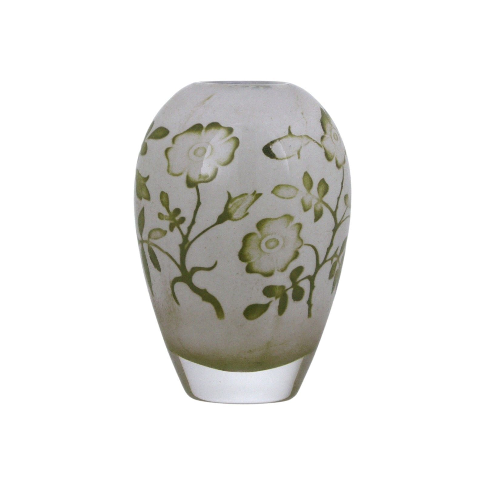 Kosta Boda Glass Olle Brozen Sweden Floating Flowers Graal Glass Vase 19cm