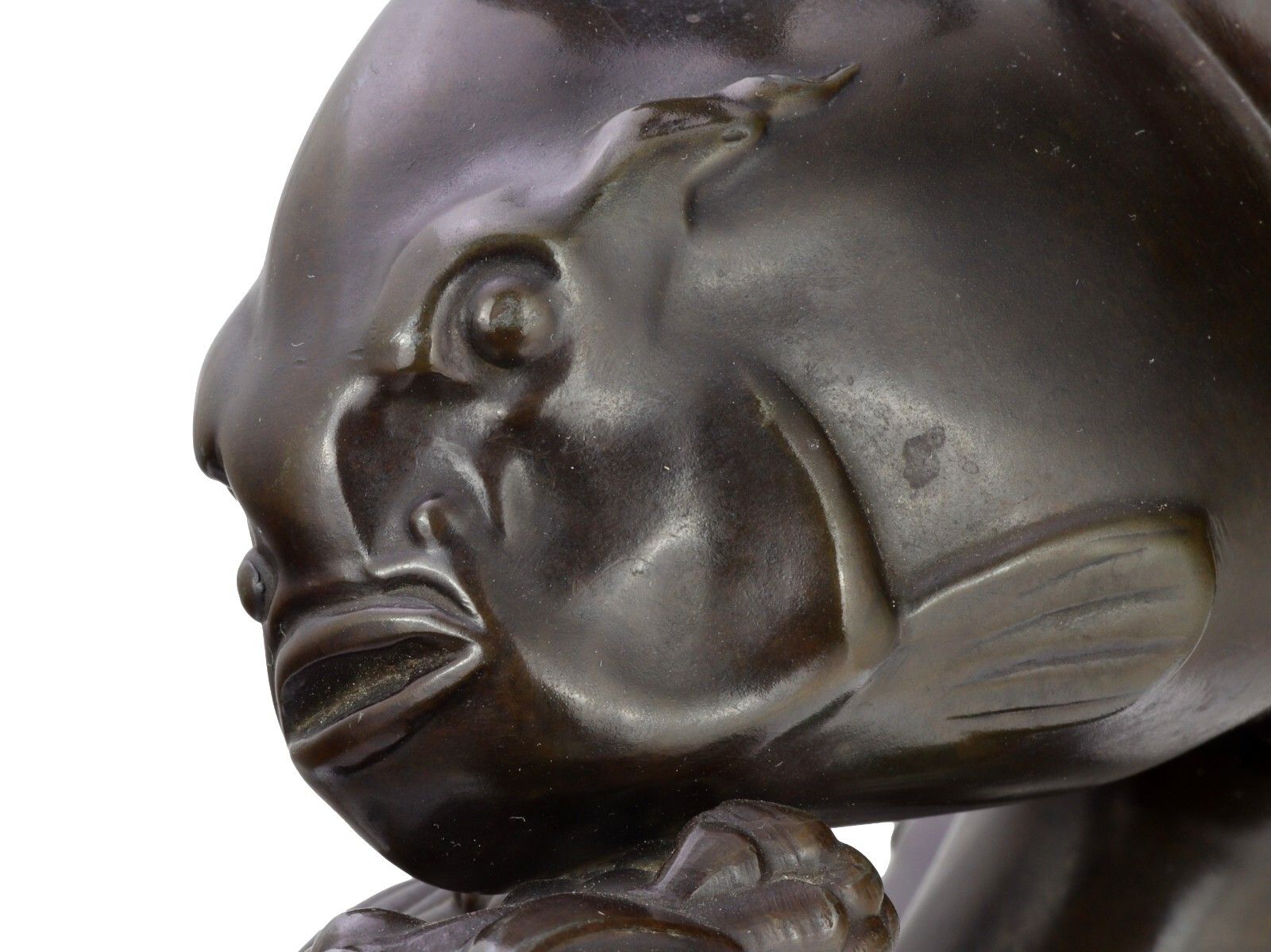 Just Andersen Denmark / Danish Art Deco Metal Merman & Fishes 2114 photo buy