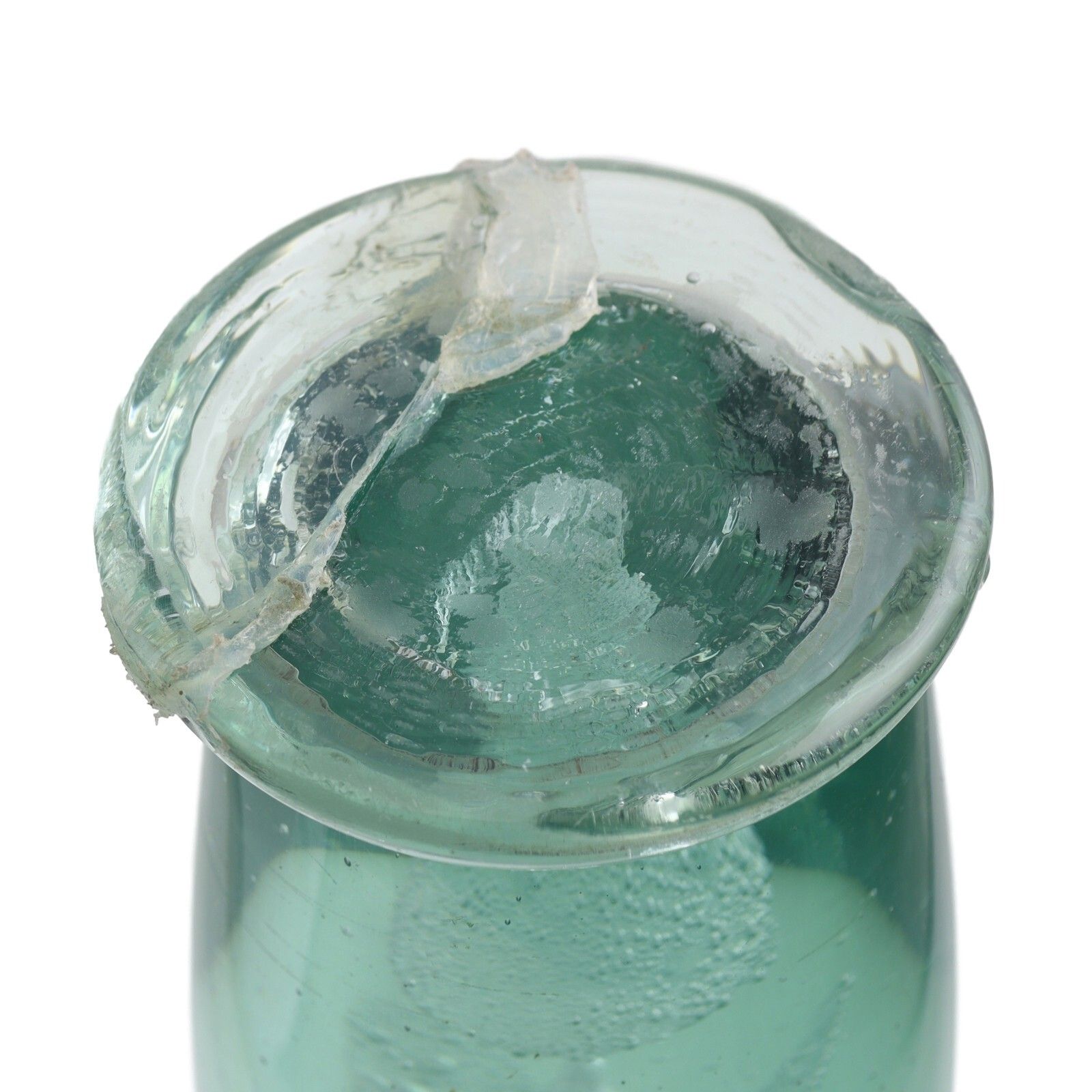 Victorian Glass Green Dump Paperweight 4 Levelled Flower 6 1/2" photo vinterior