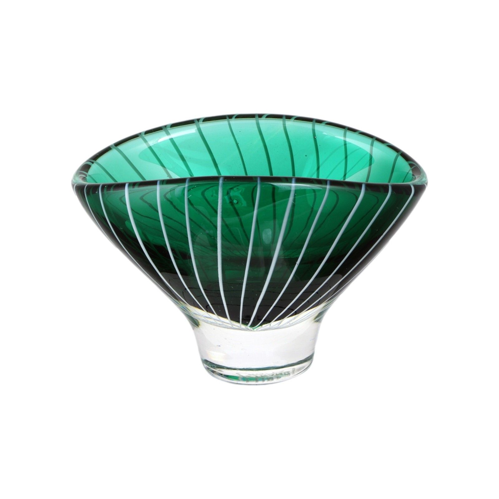 Kosta Boda Glass Vicke Lindstrand Sweden Zebra Bowl 3 1/4" Tall Lh1058 1950's