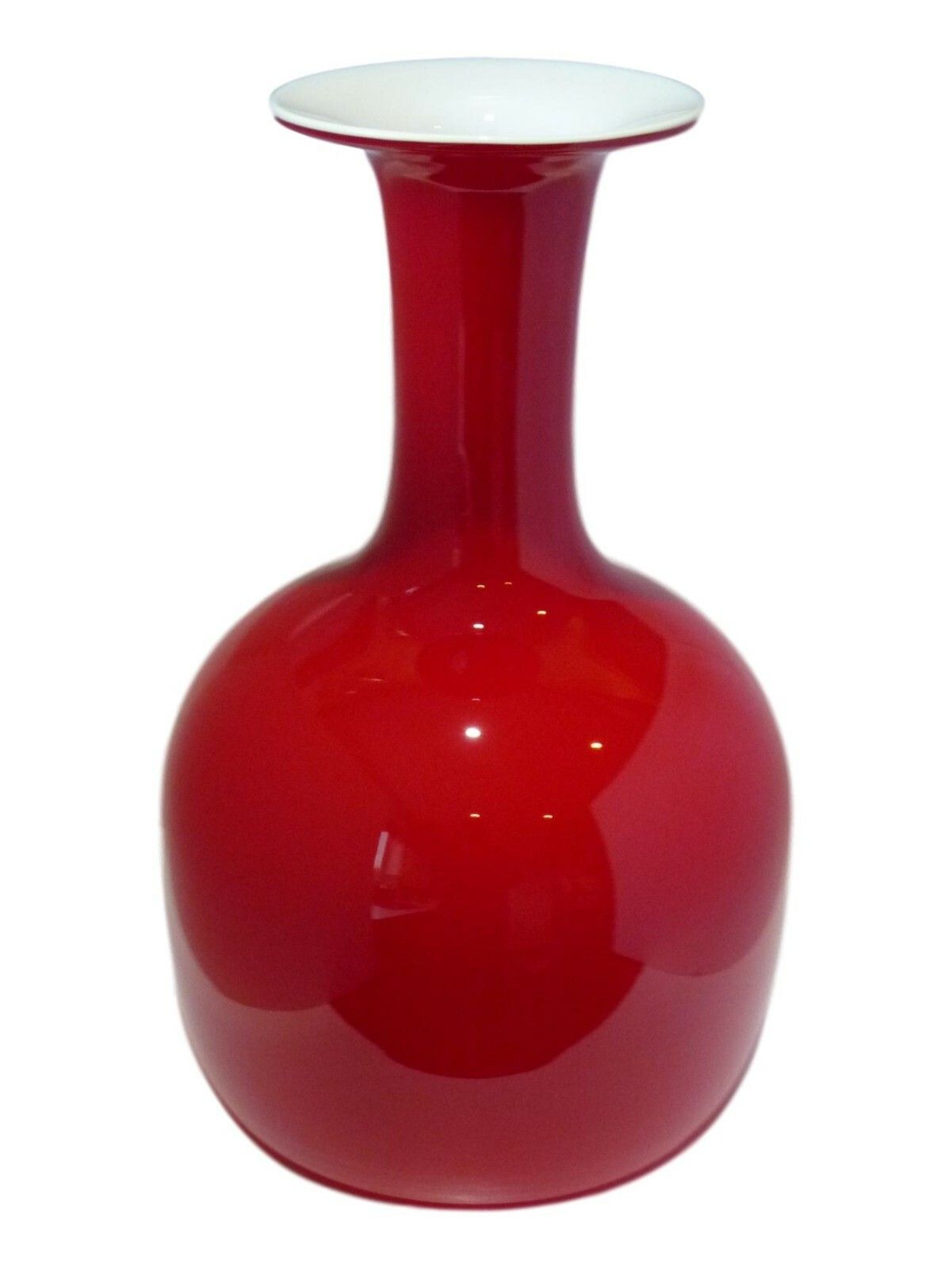 Holmegaard Glass Per Lutken Denmark Carnaby Floor Vase 13 1/4" Red C1968