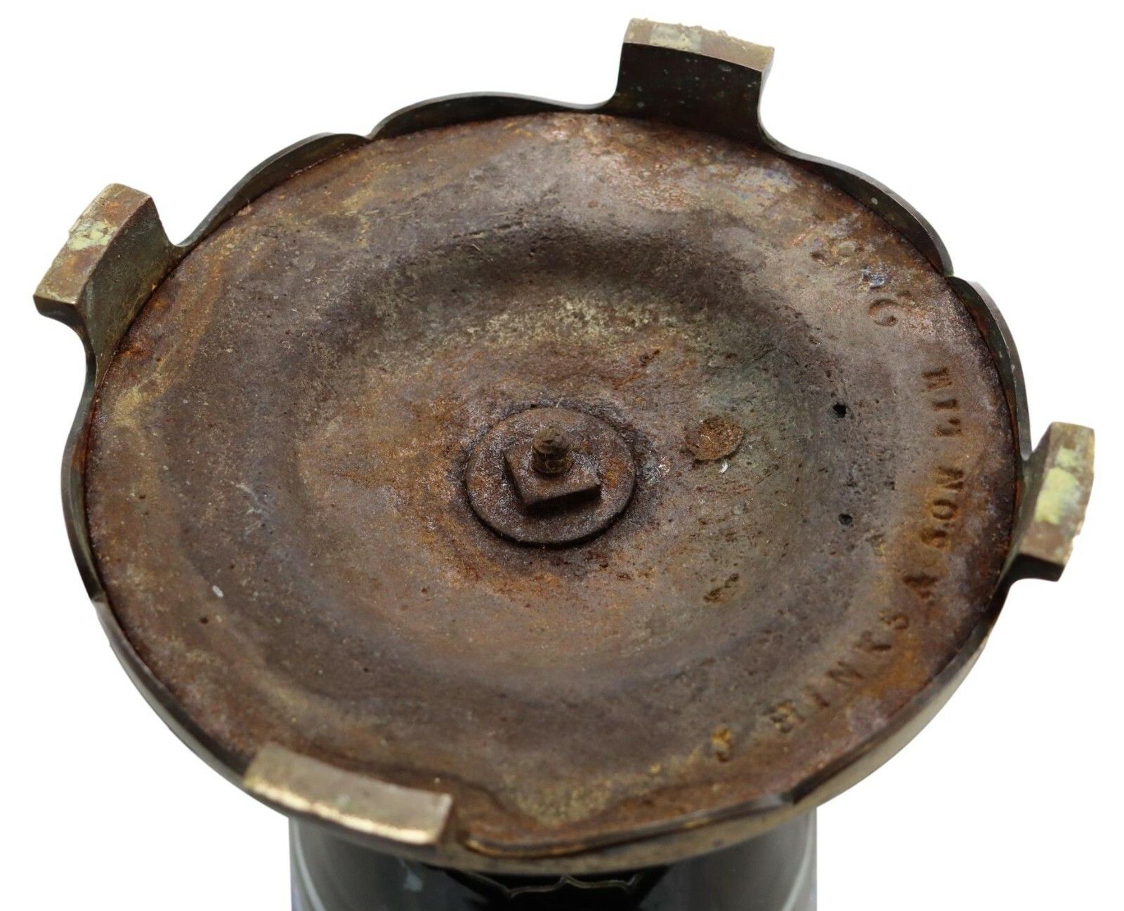 Royal Doulton Lambeth Pottery Oil Lamp Base 14" Tall On Hinks & Son Brass Base photo 225.0