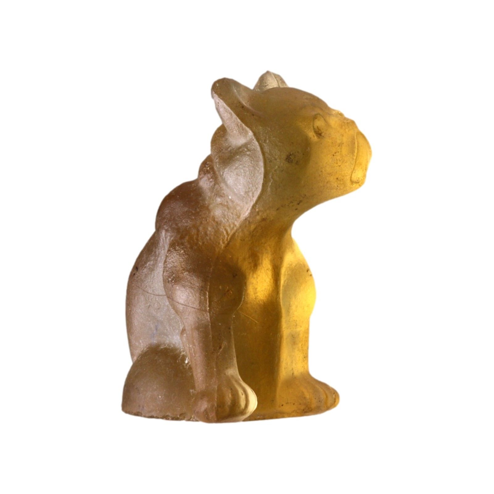 Antique Czech Glass Crackerjack Cracker Jack Charm French Bulldog Yellow 4.8cm photo Home Decor