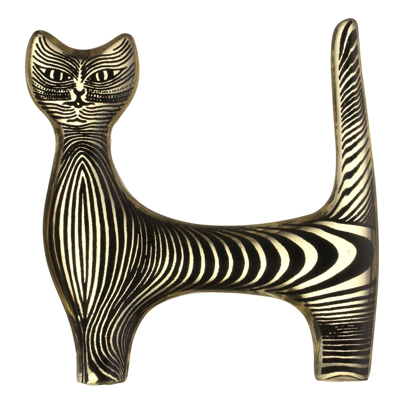 Abraham Palatnik Lucite Brazil Cat Sculpture Ornament Signed 9.5cm Tall 1970's