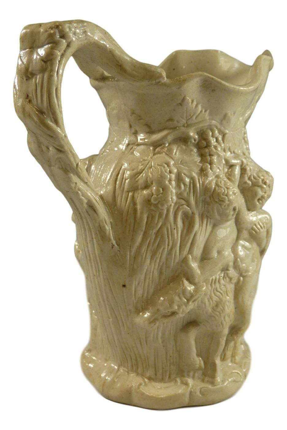Antique Poss Minton Relief Moulded Jug Silenus & Bacchus 5 1/2" Tall  C1831 photo 125.0