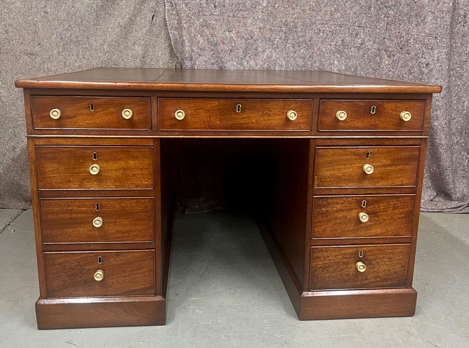 George III Mahogany 18 Drawer Partner's Desk photo furniture