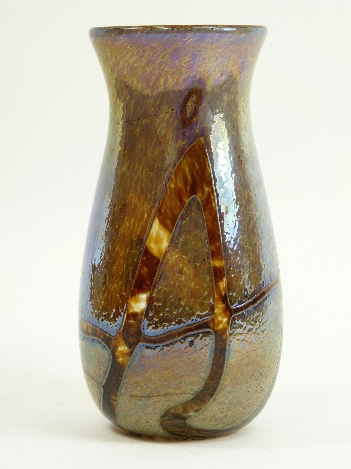 Milan Vobruba Glass Gusum Sweden Iridescent Surface Vase photo for sale