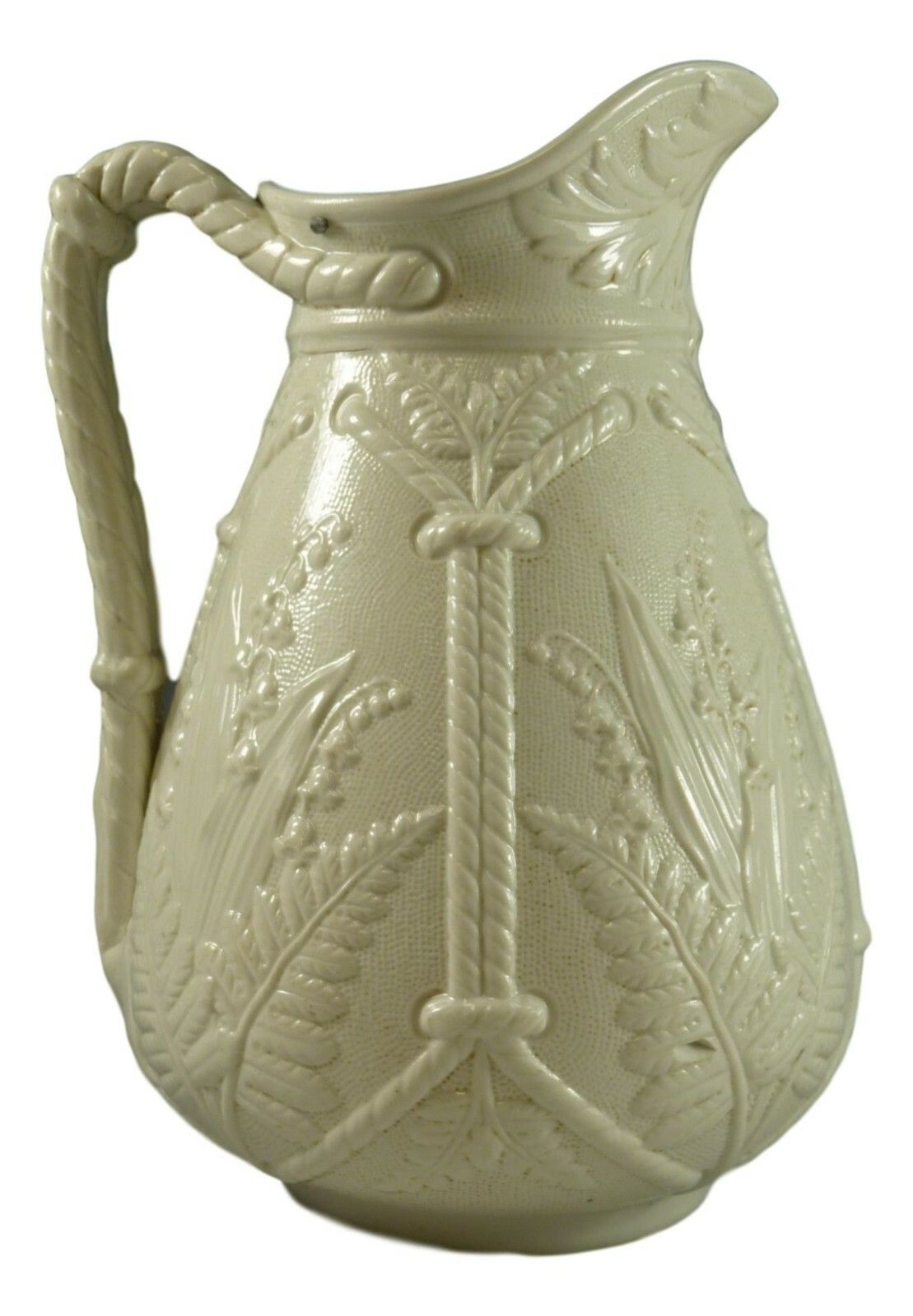 J Edwards And Son Dale Hall Lily Of The Valley Relief Moulded Jug 9" 1860's photo Home Decor