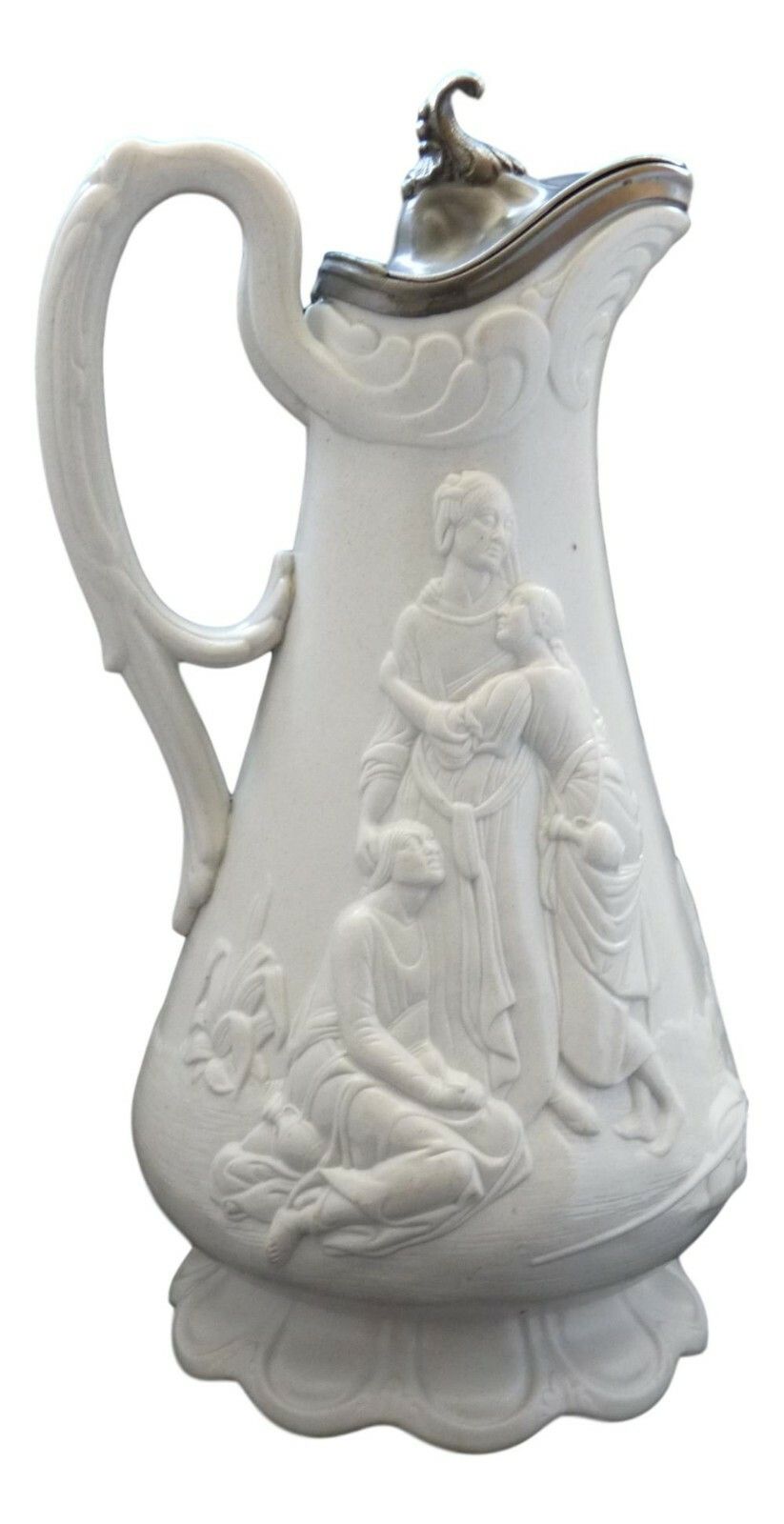Samuel Alcock Naomi & Her Daughters In Law Relief Moulded Jug Lidded 9 1/4" photo 100.0