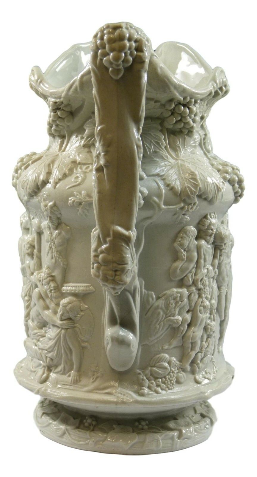 Antique Charles Meigh Bacchanalian Dance Relief Moulded Jug 9 1/4" White 1844 photo furniture