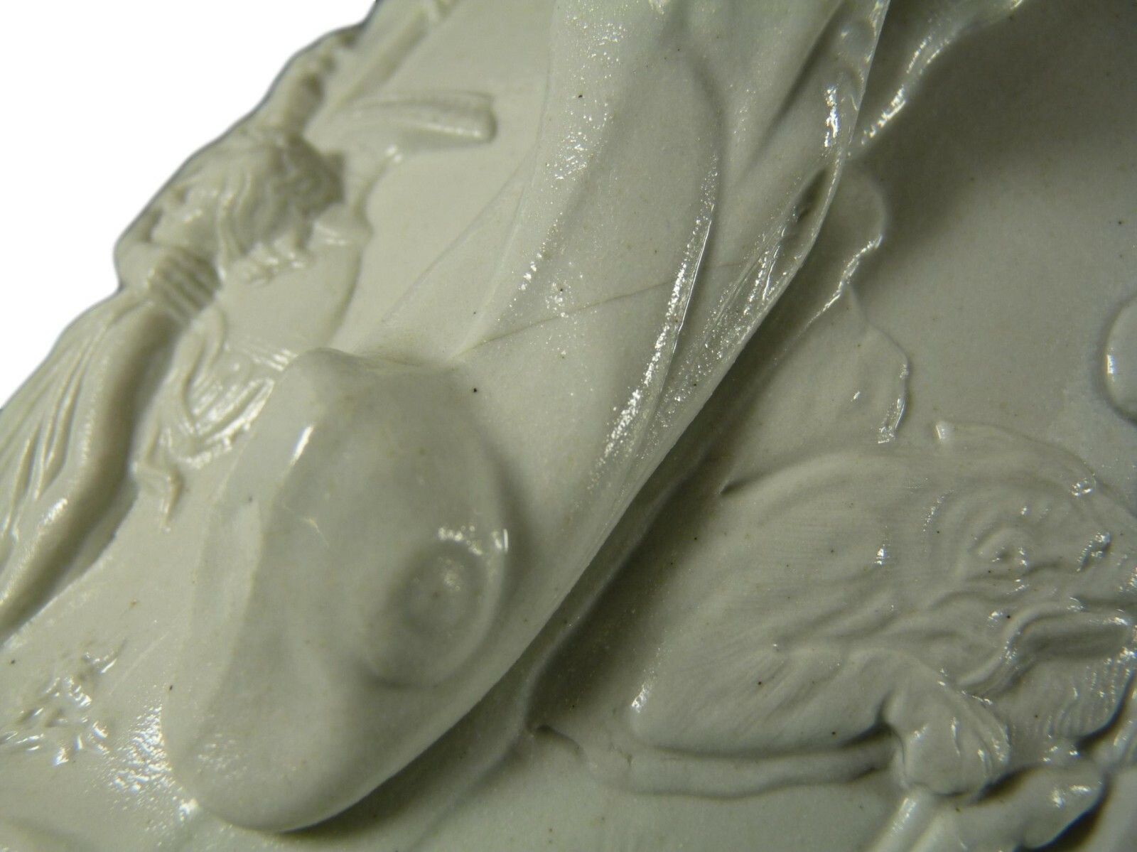 Home Decor Antique Charles Meigh Bacchanalian Dance Relief Moulded Jug 9 1/4" White 1844 photo