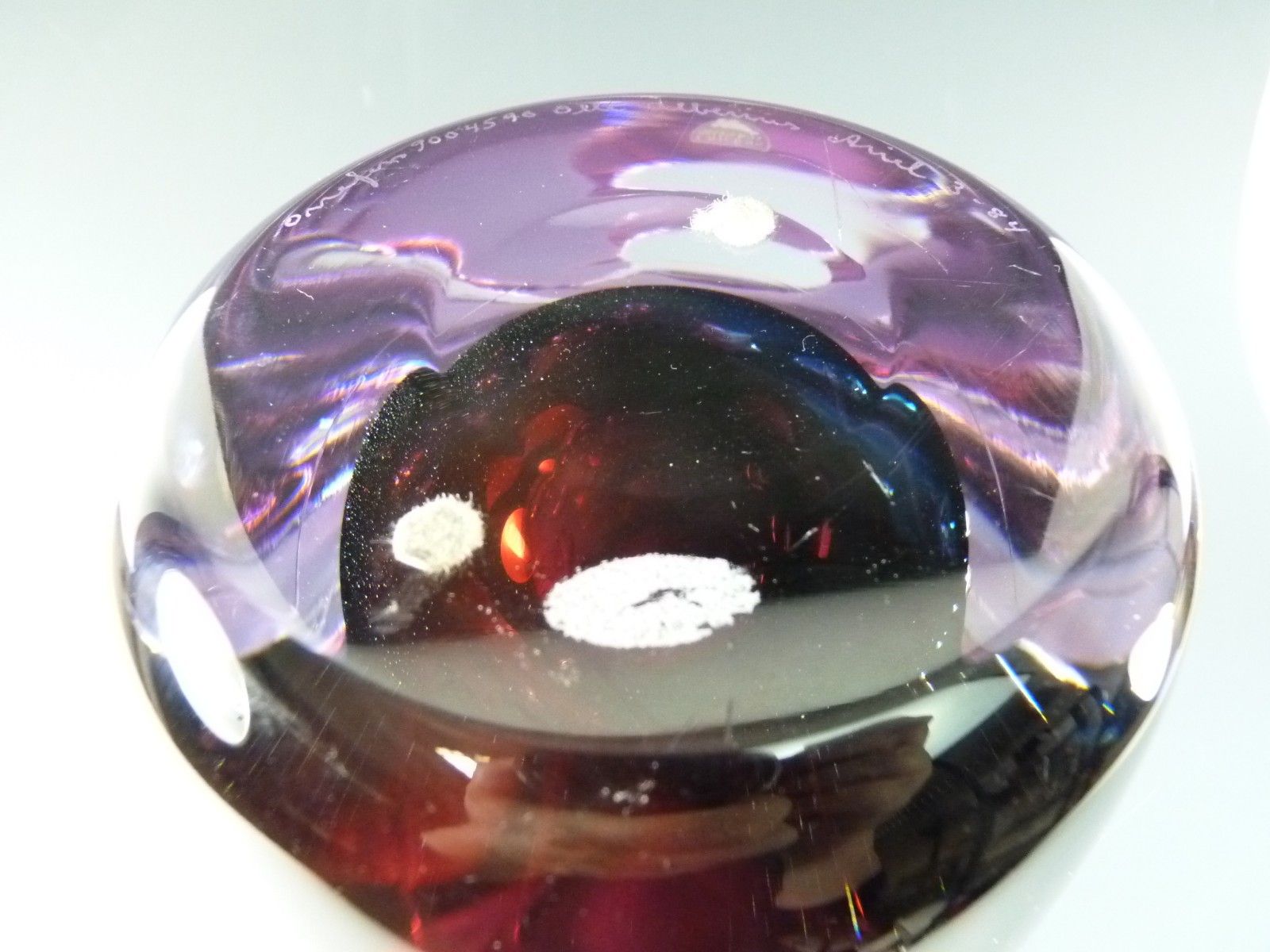 Orrefors Glass Olle Alberius Ariel Vase Moon And Stars 7" photo vintage