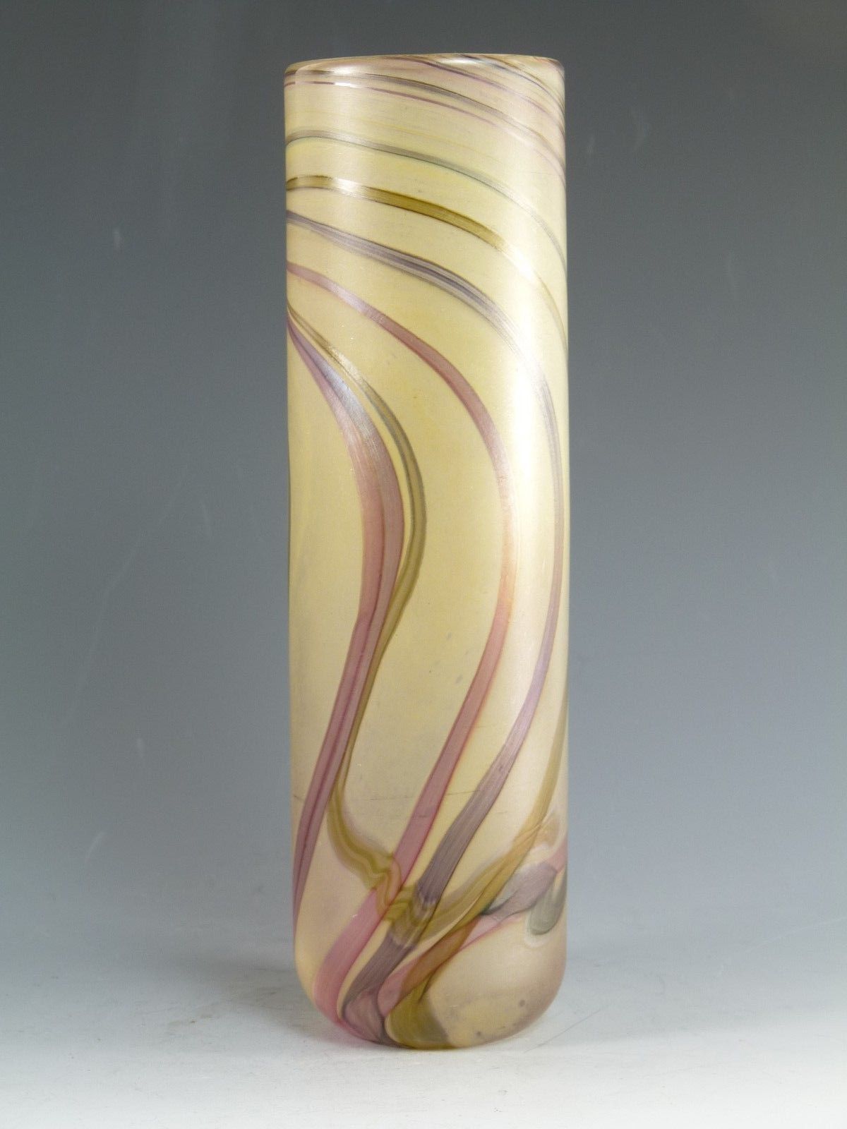 Isle Of Wight Glass Rare Early Ribbons Vase Michael Harris 1988 / 89 photo furniture