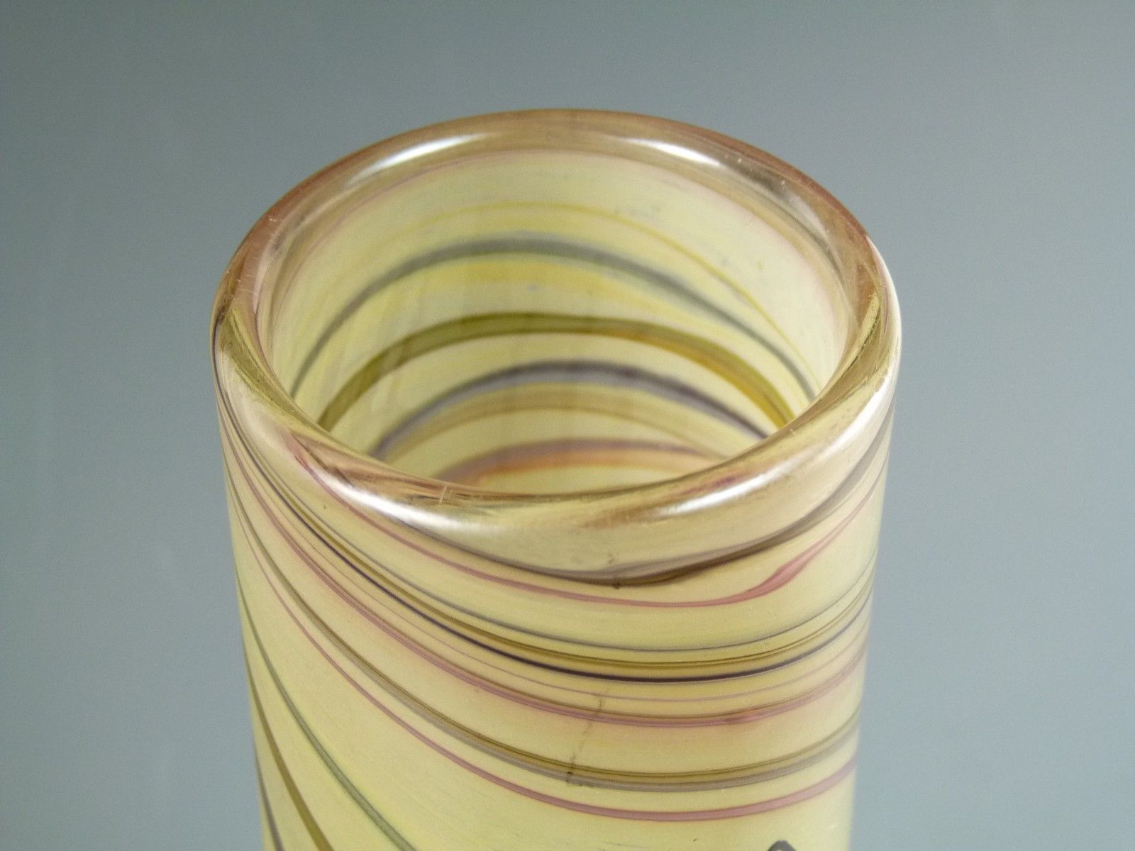 Isle Of Wight Glass Rare Early Ribbons Vase Michael Harris 1988 / 89 photo for sale