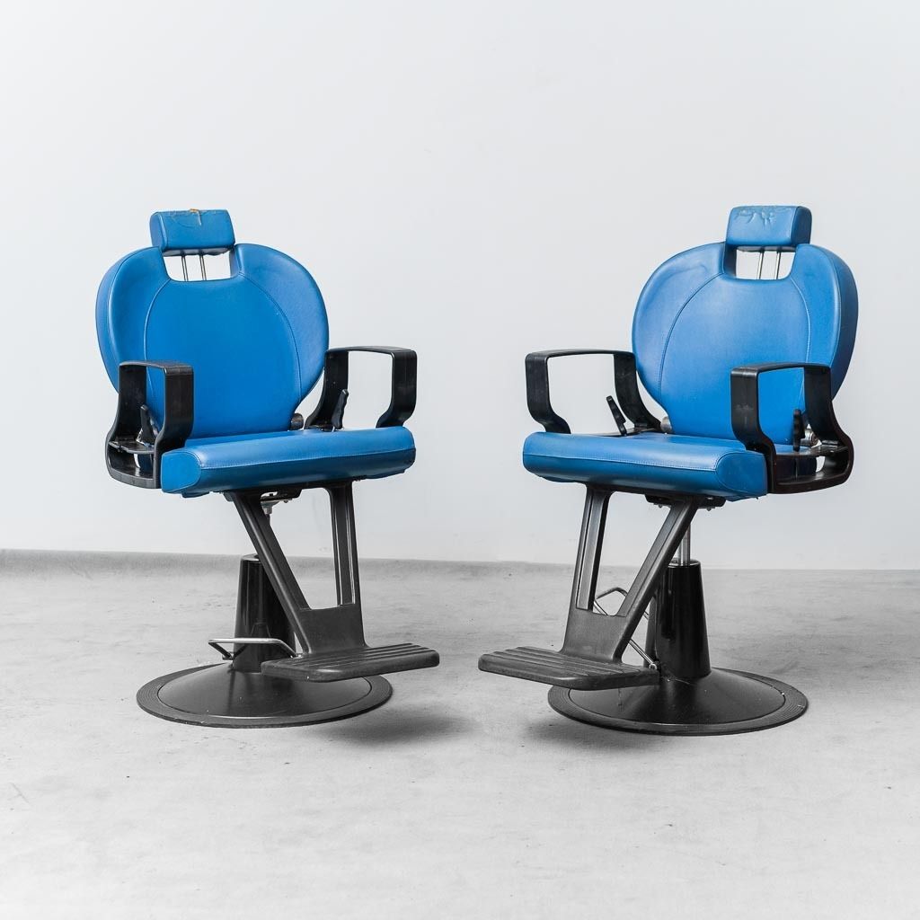 Pair Of Reclining Barber Chairs In Eco Leather 80s Vintage Modern Antiques