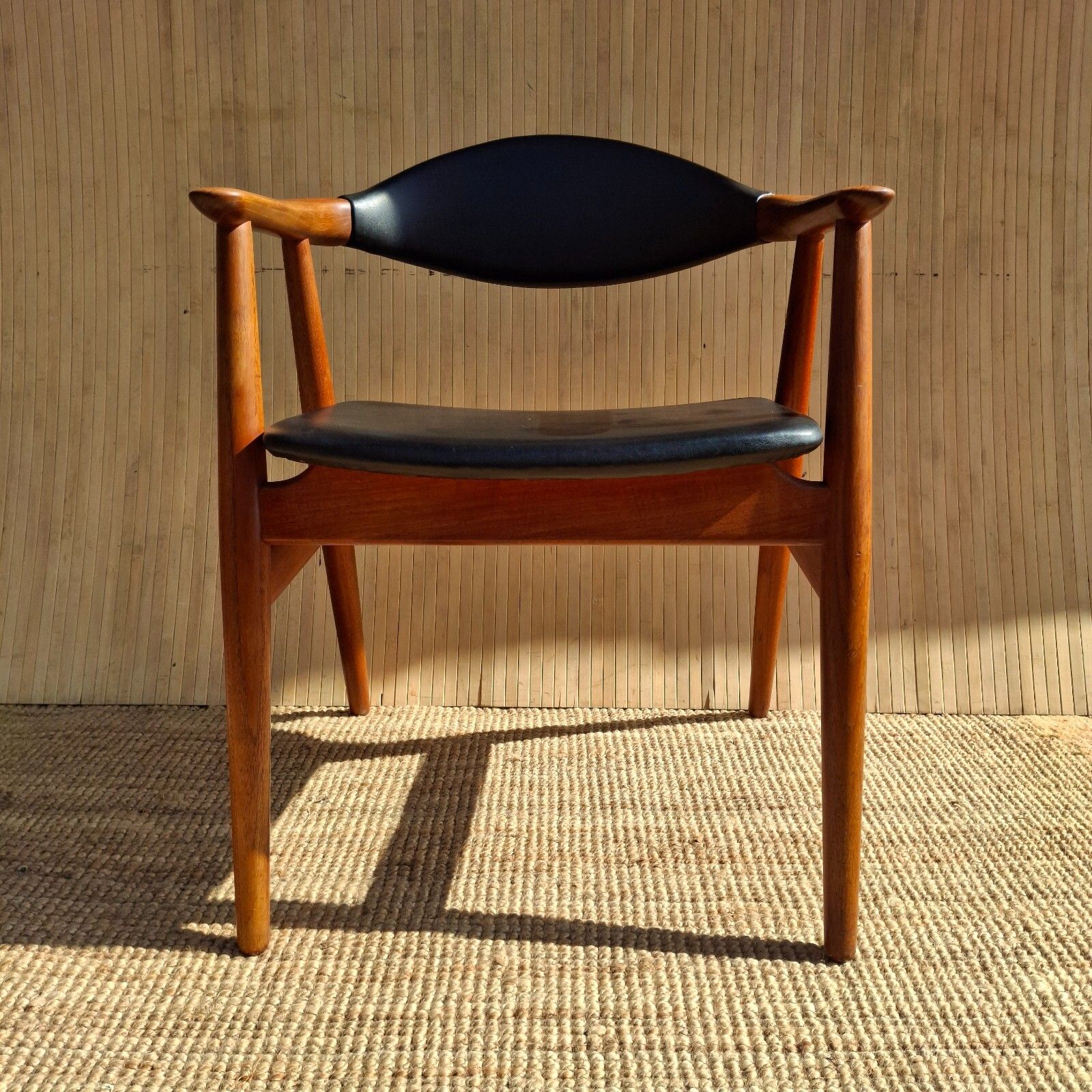 Fab Mid Century Danish 1960s Erik Kirkegaard For Glostrup Teak Black Armchair photo Furniture