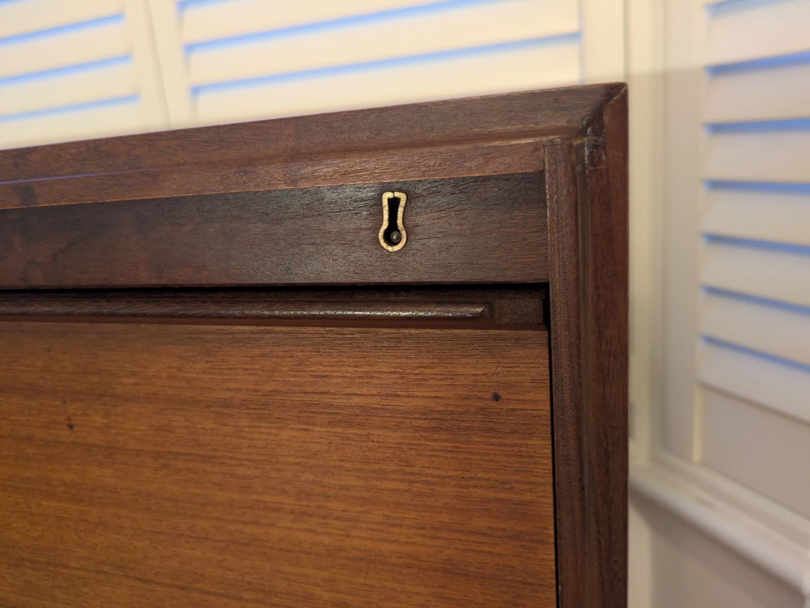 photo buy Mid Century Desk Bureau With Interior Light By Beaver And Tapley