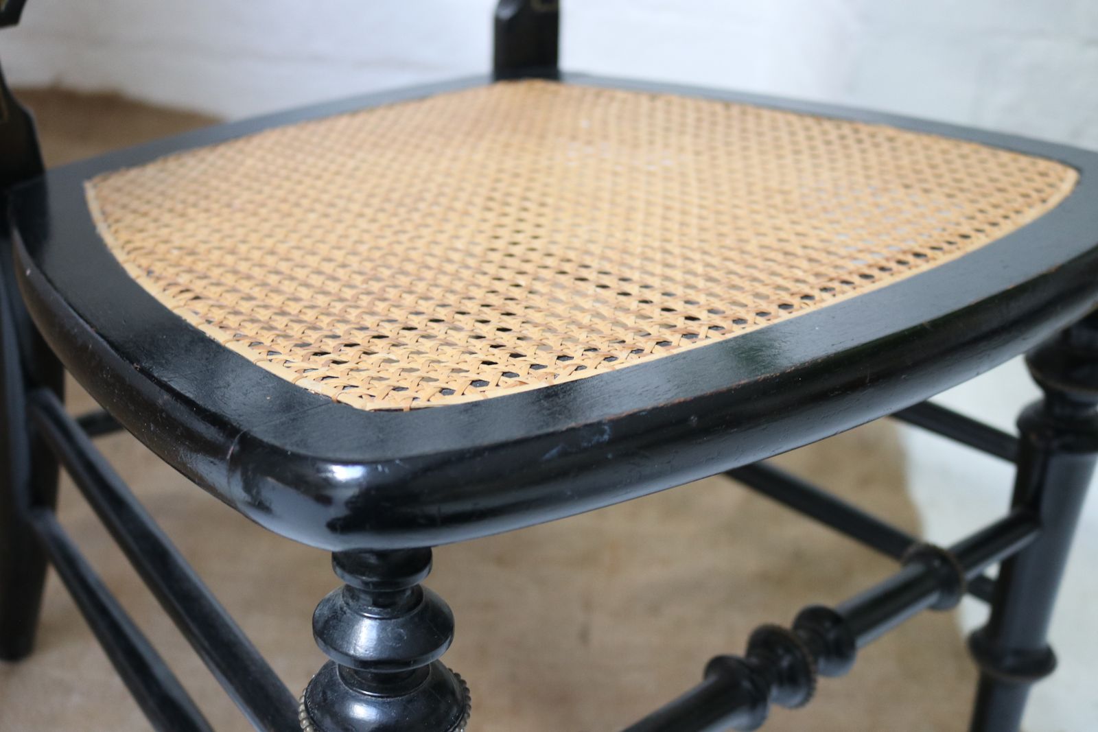 200.0 Antique Black Rattan Nursing Chair photo