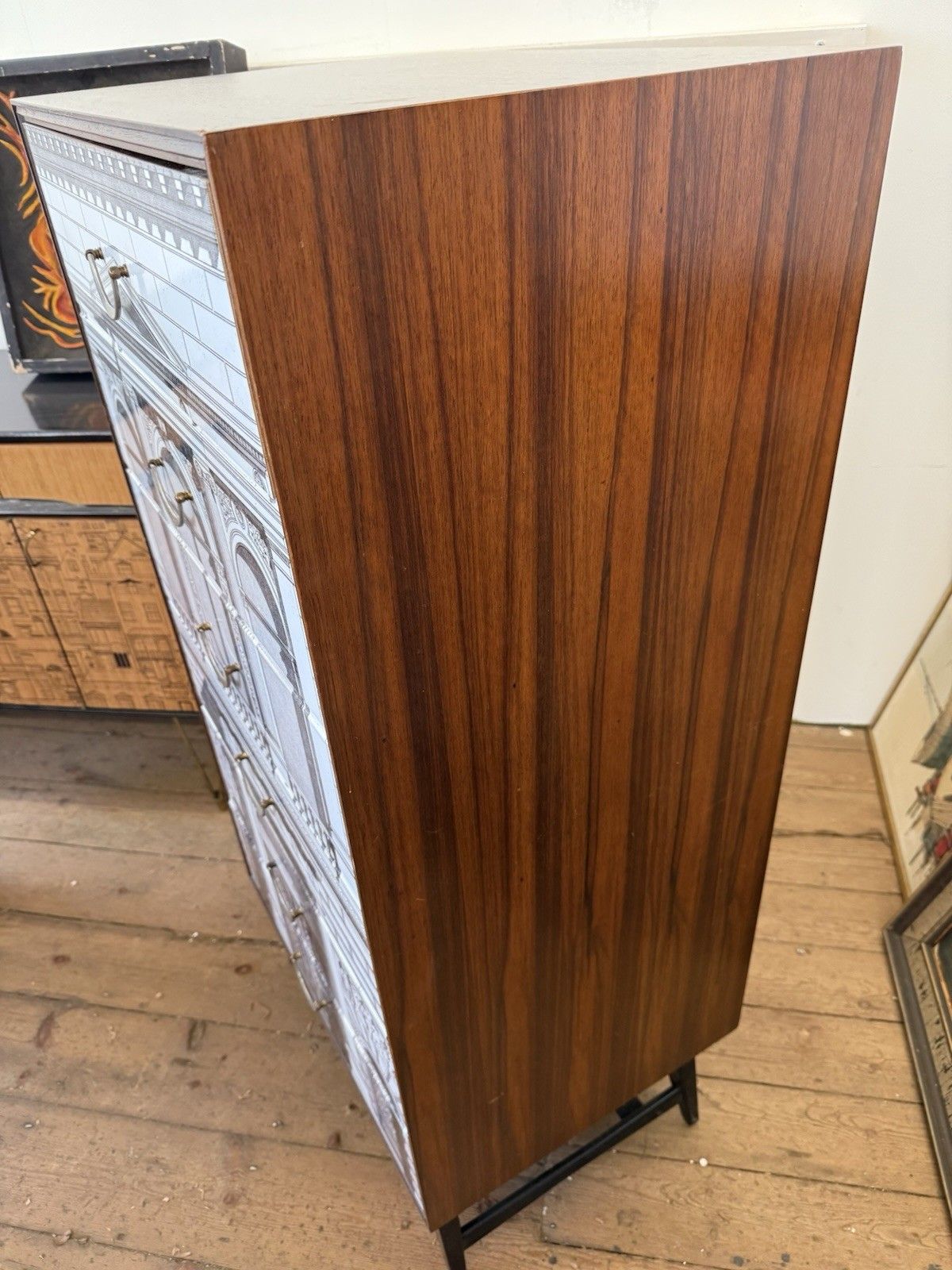 Vintage Chest Of Drawers Italian Fornasetti Style 1950s 60s  Heals Rosewood photo furniture