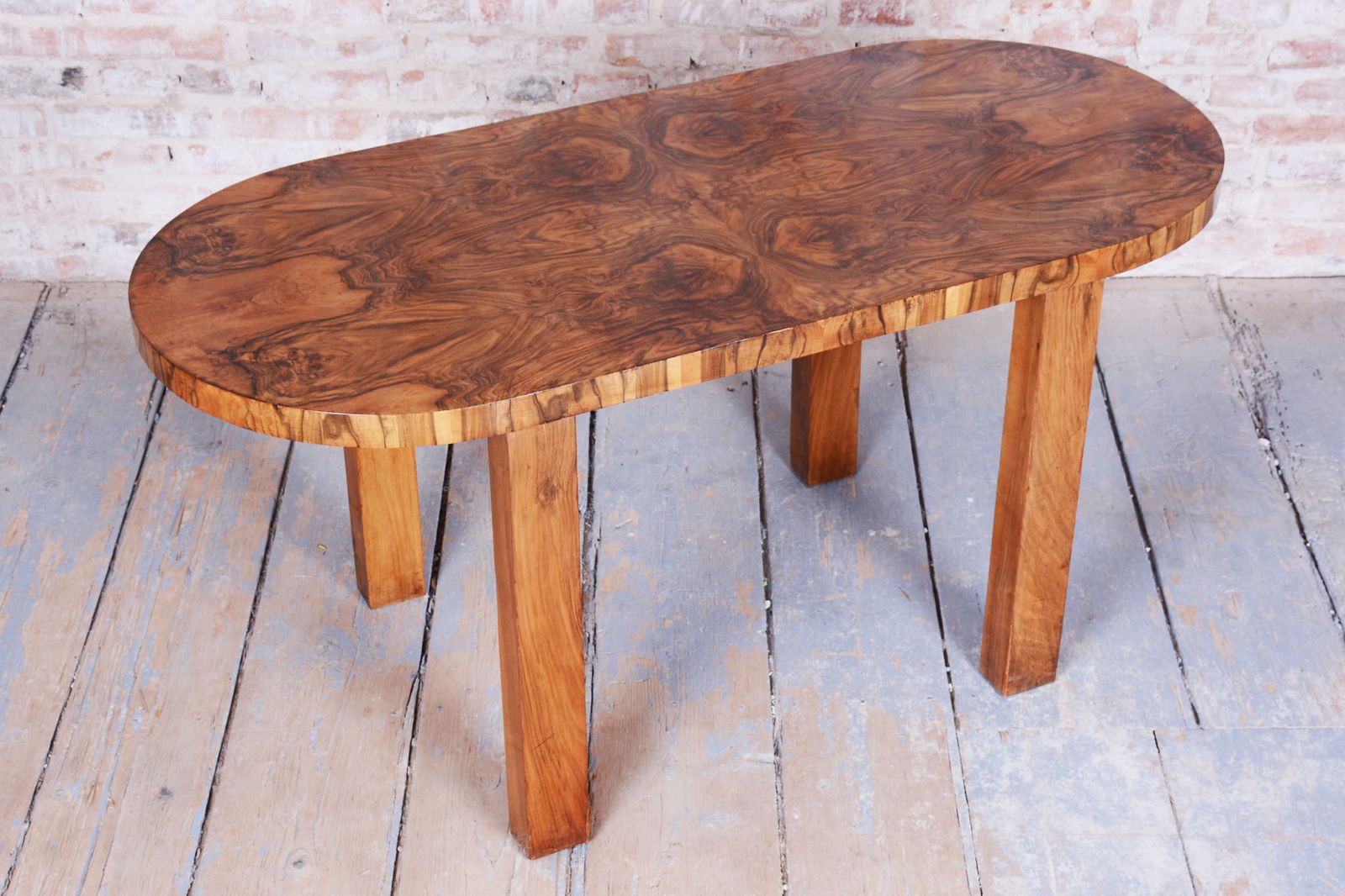 Restored Art Deco Table, Caucasian Walnut, Revived Polish, Czech, 1930s photo buy