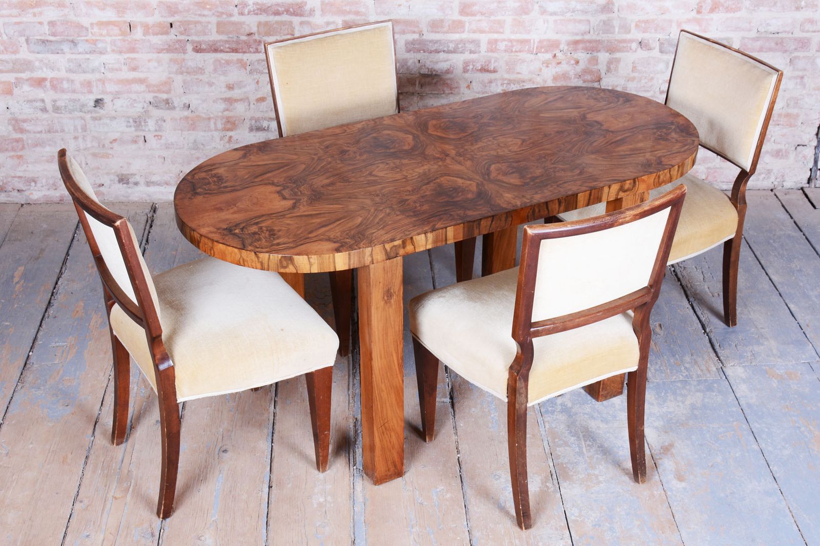 Furniture Restored Art Deco Table, Caucasian Walnut, Revived Polish, Czech, 1930s photo