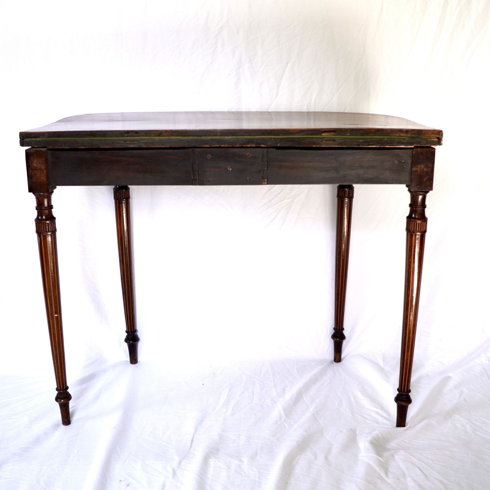 Regency Rosewood And Burr Yew Crossbanded Card Table photo vintage
