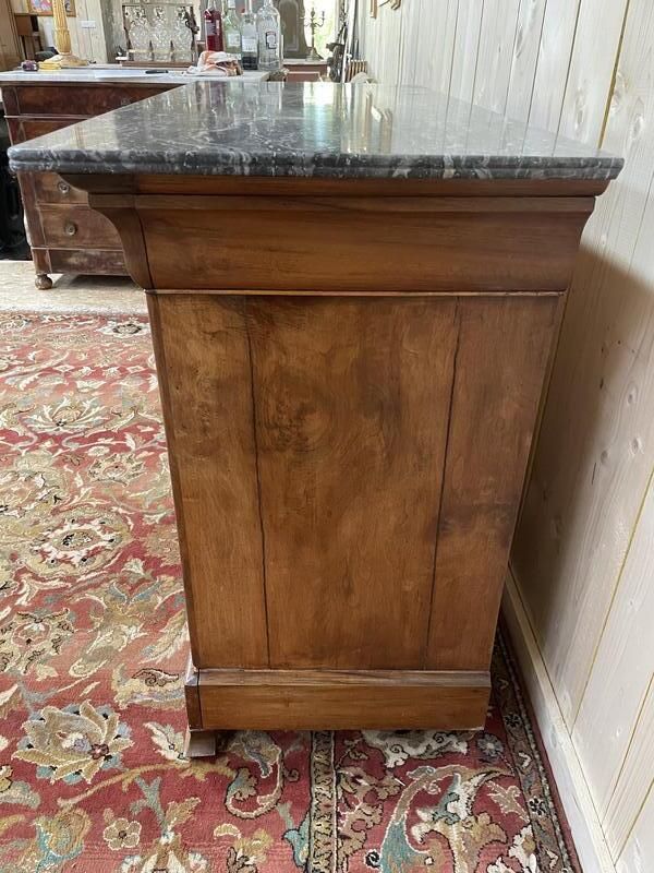 Commode époque Louis Philippe En Acajou Clair Et Marbre Gris photo Furniture