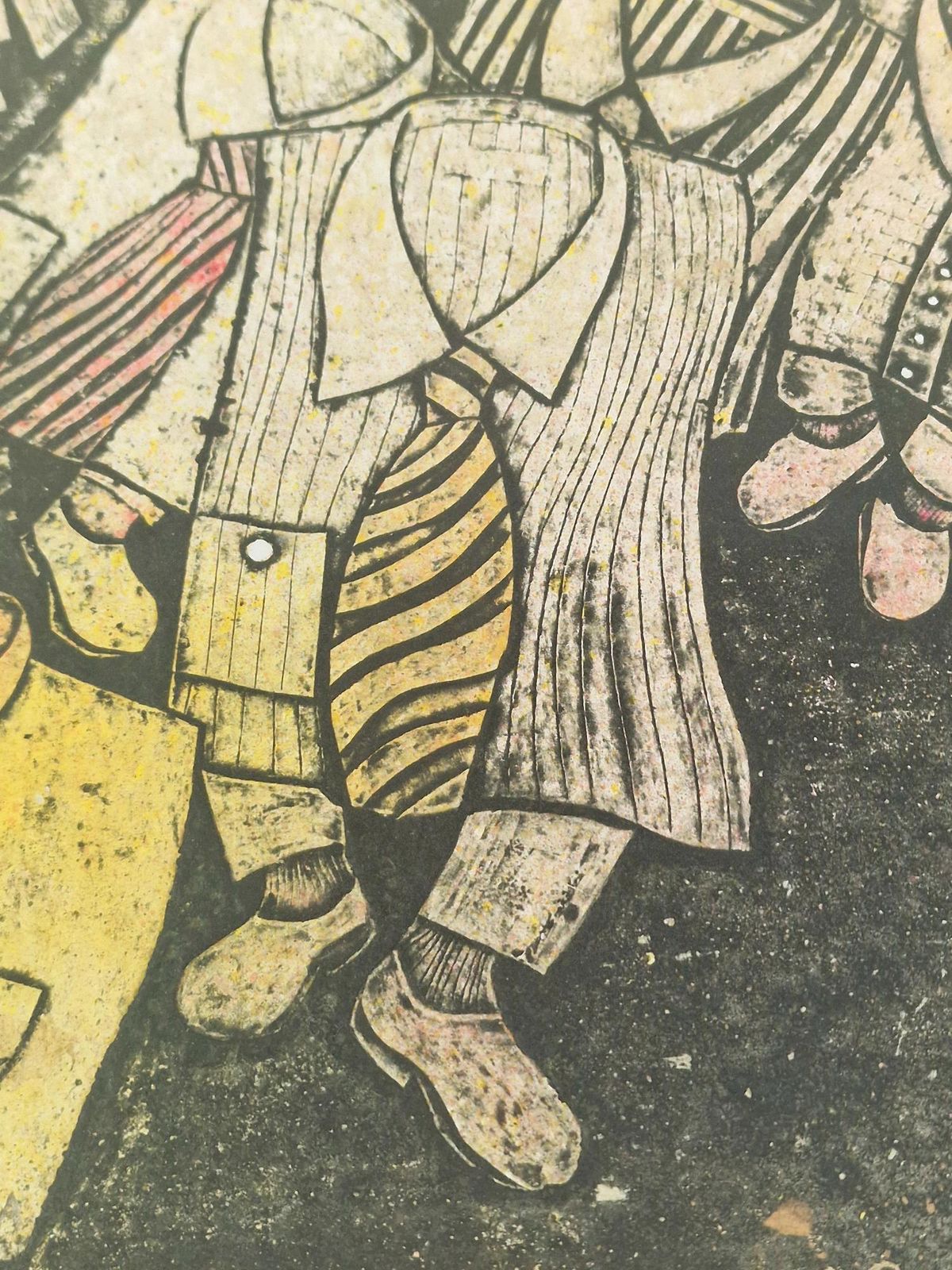 Rare Artist's Proof, Jim W Anderson Re, "Faceless Horde (The Revolution Of The Shirts)", Collagraph On Handmade Paper, Framed,1989 photo for sale