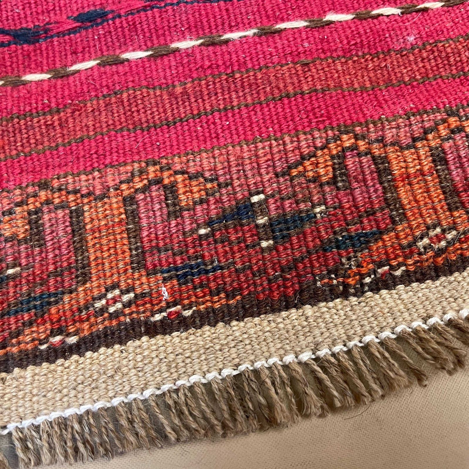 photo furniture Antique Woven Rug Carpet Mat Square Fabric Upholstery Wool Vintage Pattern Woven Handmade Textile 51x50cm Thin Weave Kilim Wall Hanging