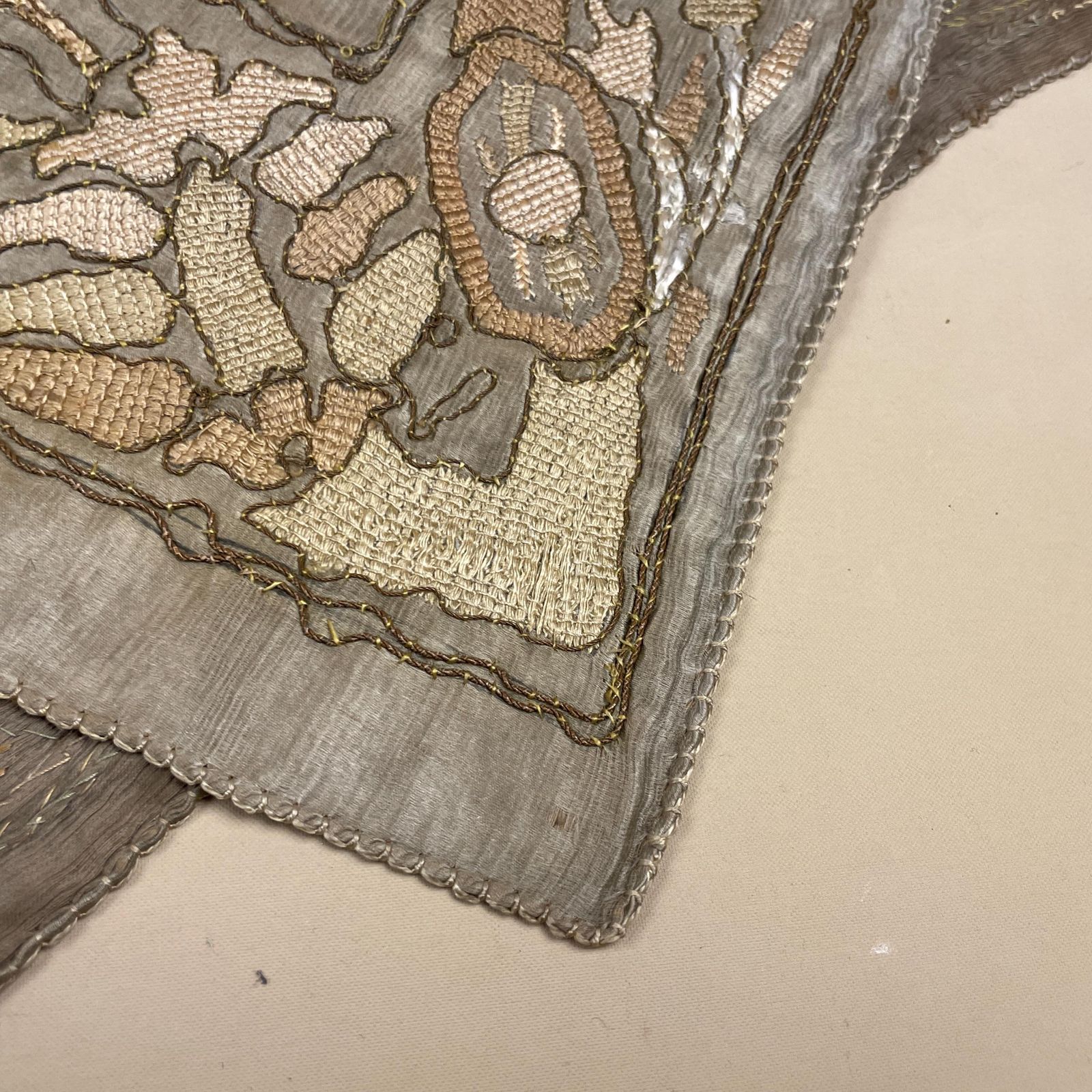 Antique Hand Embroidered Table Runner Furniture Cover Silk Vintage 50x164cm Wall Hanging Mat Rectangle Fabric Upholstery Handmade Textile photo buy