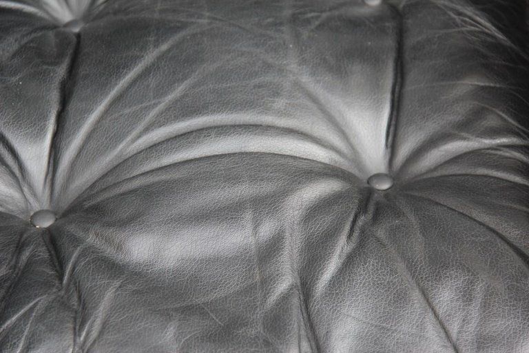 photo for sale Sormani Carlo De Carli Pair Of Armchairs Black Leather Italian Design, 1960s