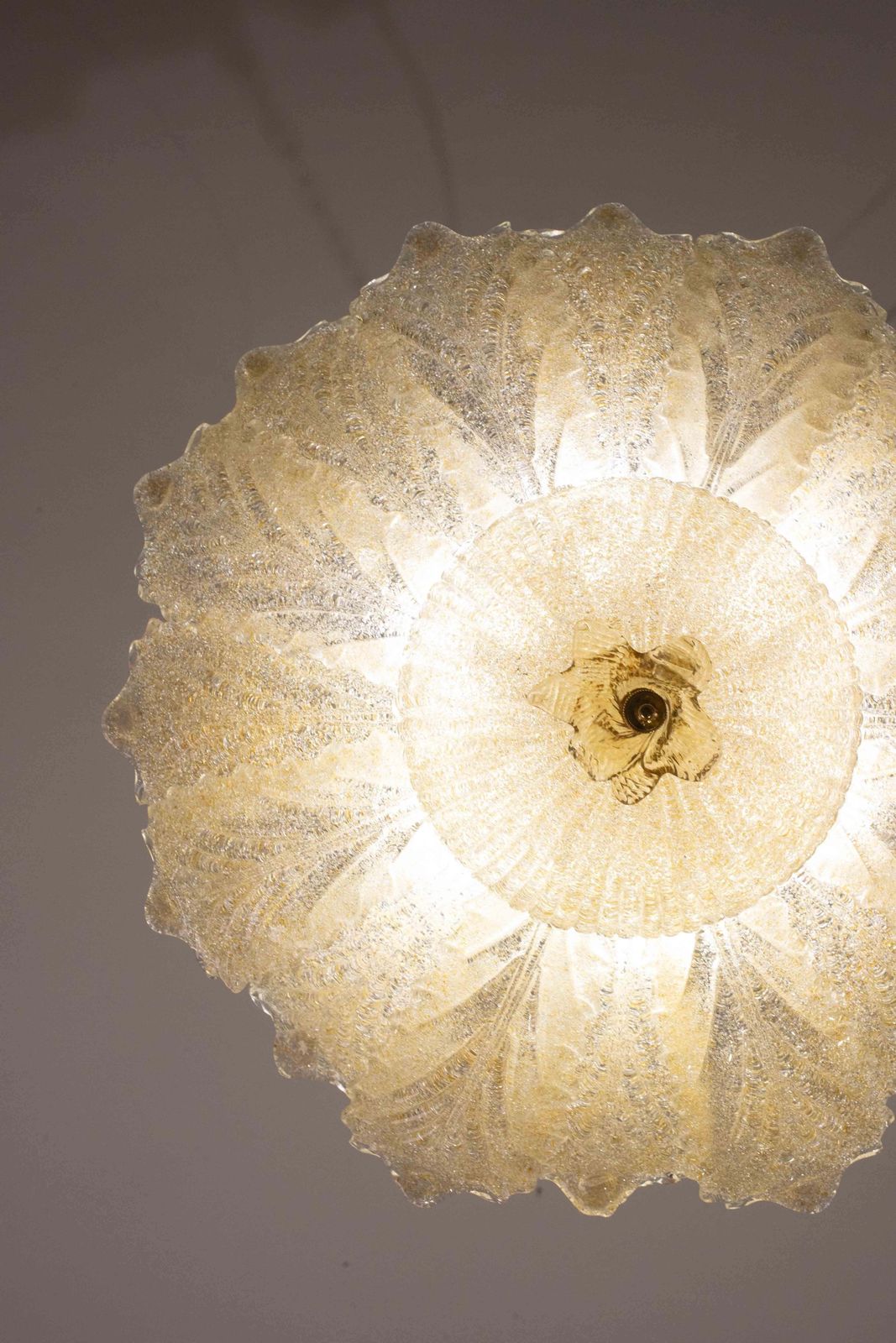 Portofino, Murano Glass Gold Flush Mount, 1970s photo vinterior
