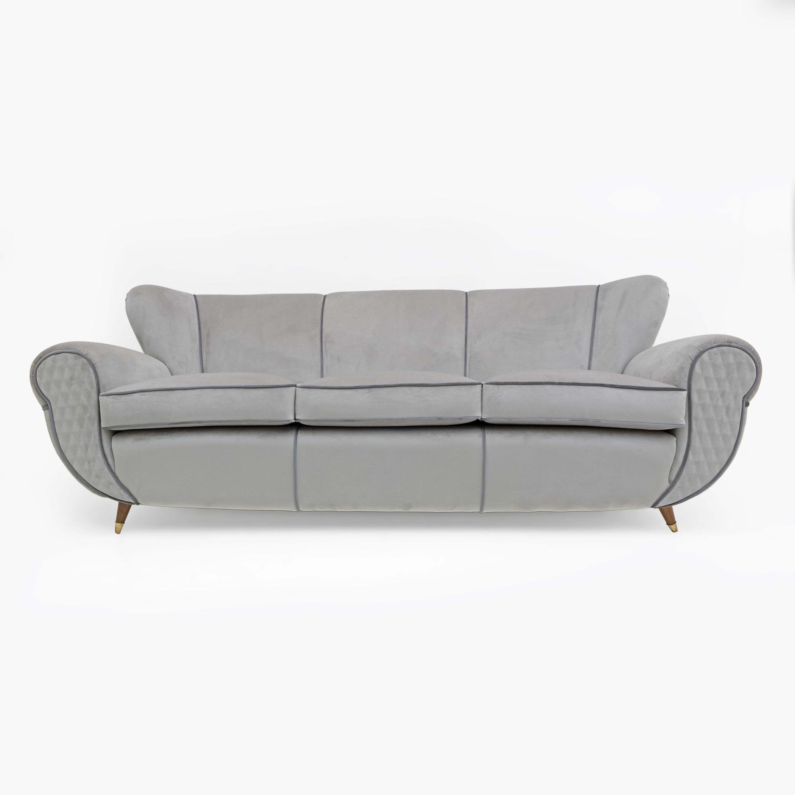Attributed Guglielmo Ulrich Art Deco Italian Velvet Sofa, 1940s photo for sale
