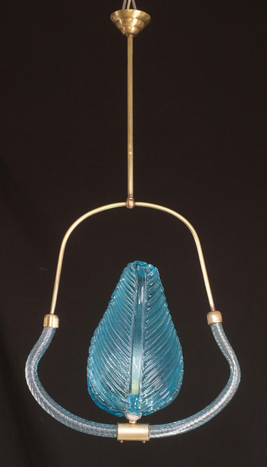photo buy Lovely Blue Art Decò Barovier E Toso Pendant Light, 1930s