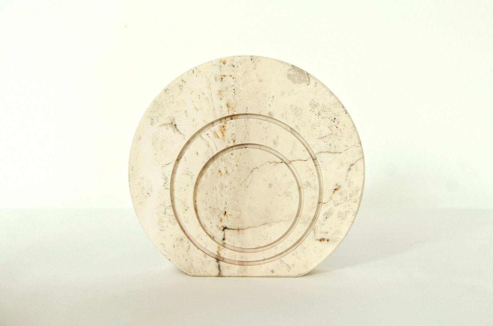 Geometria, Modernist Travertine Sculpture / Vase By Enzo Mari For F.Lli Manelli, Italy, 1970s photo furniture