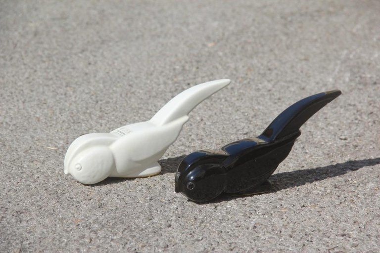 Porcelain Stonewar Stylized Birds Italian Production Studiolinea Com, 1970 White photo vintage