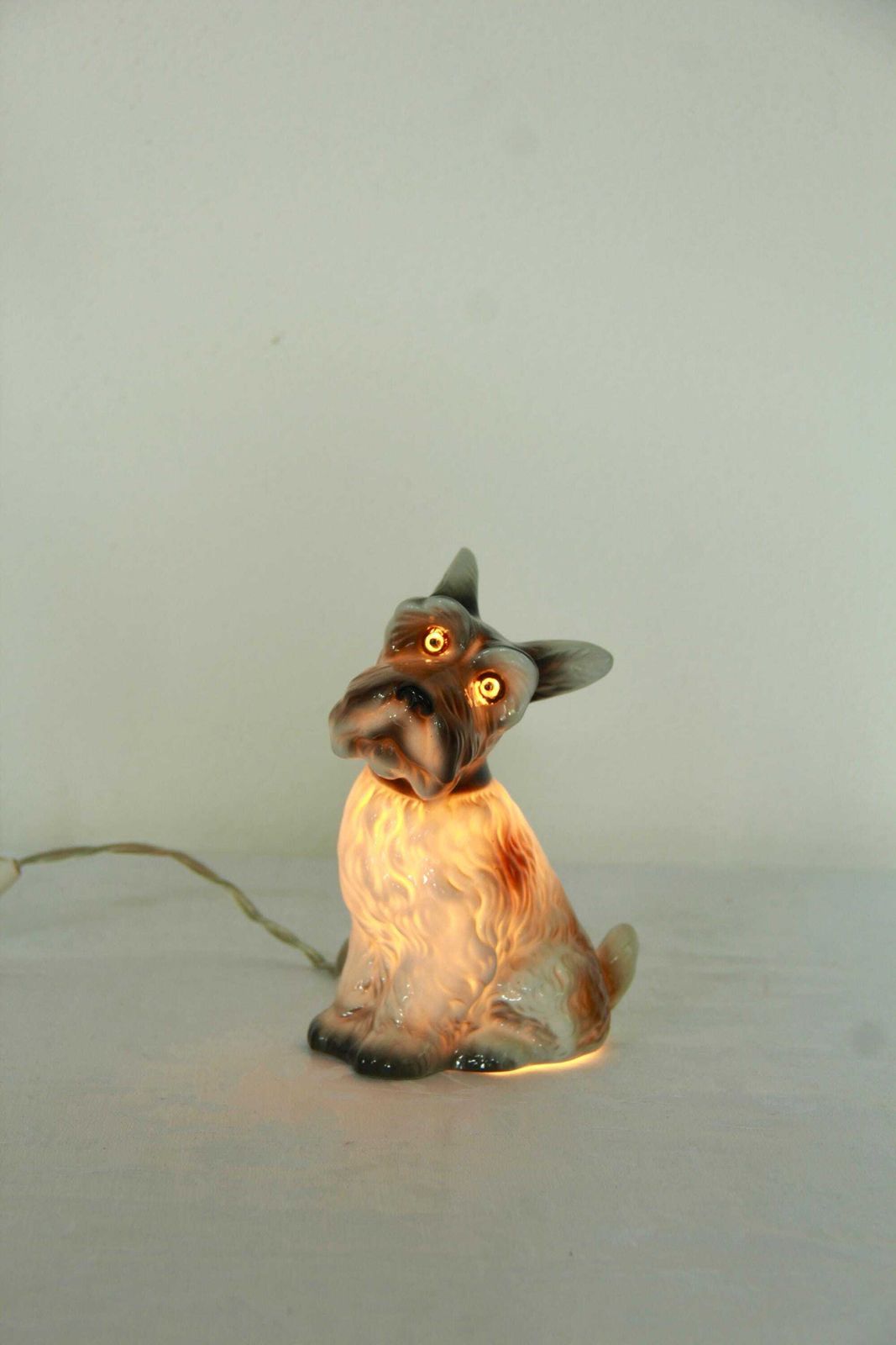 Billy, Scottish Terrier Porcelain Table Lamp, Italy, 1930s photo buy