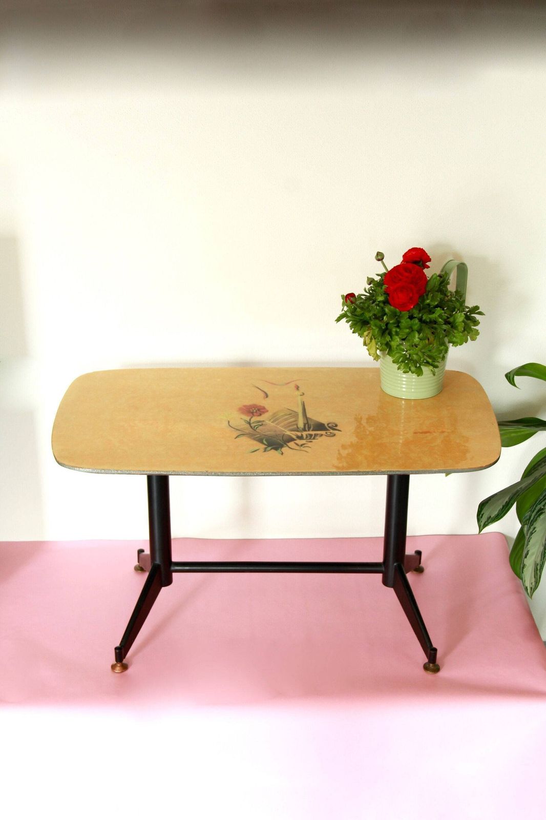 Isotta, Mid Century Hand Painted Coffee Table, Italy, 1950s
