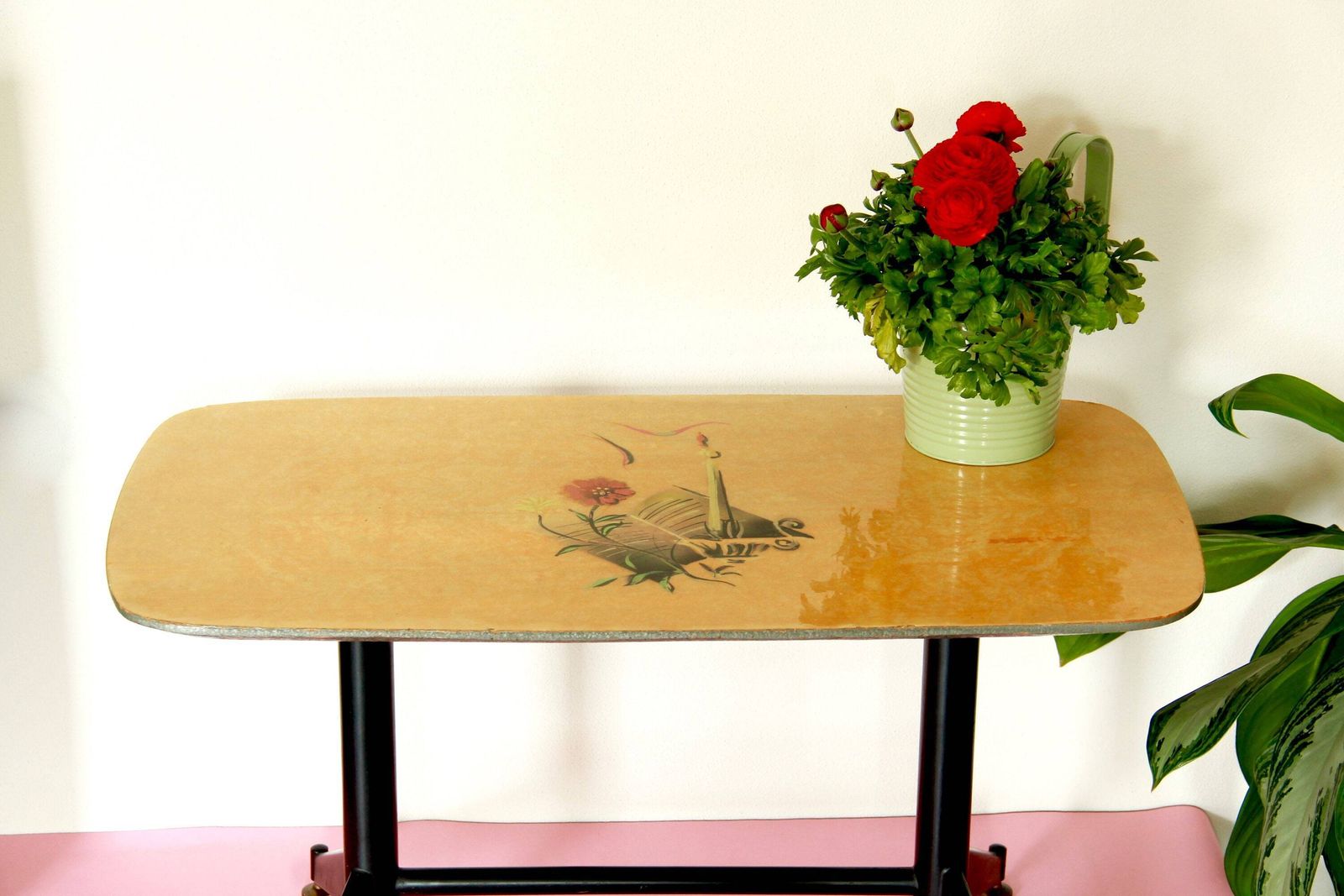 photo furniture Isotta, Mid Century Hand Painted Coffee Table, Italy, 1950s