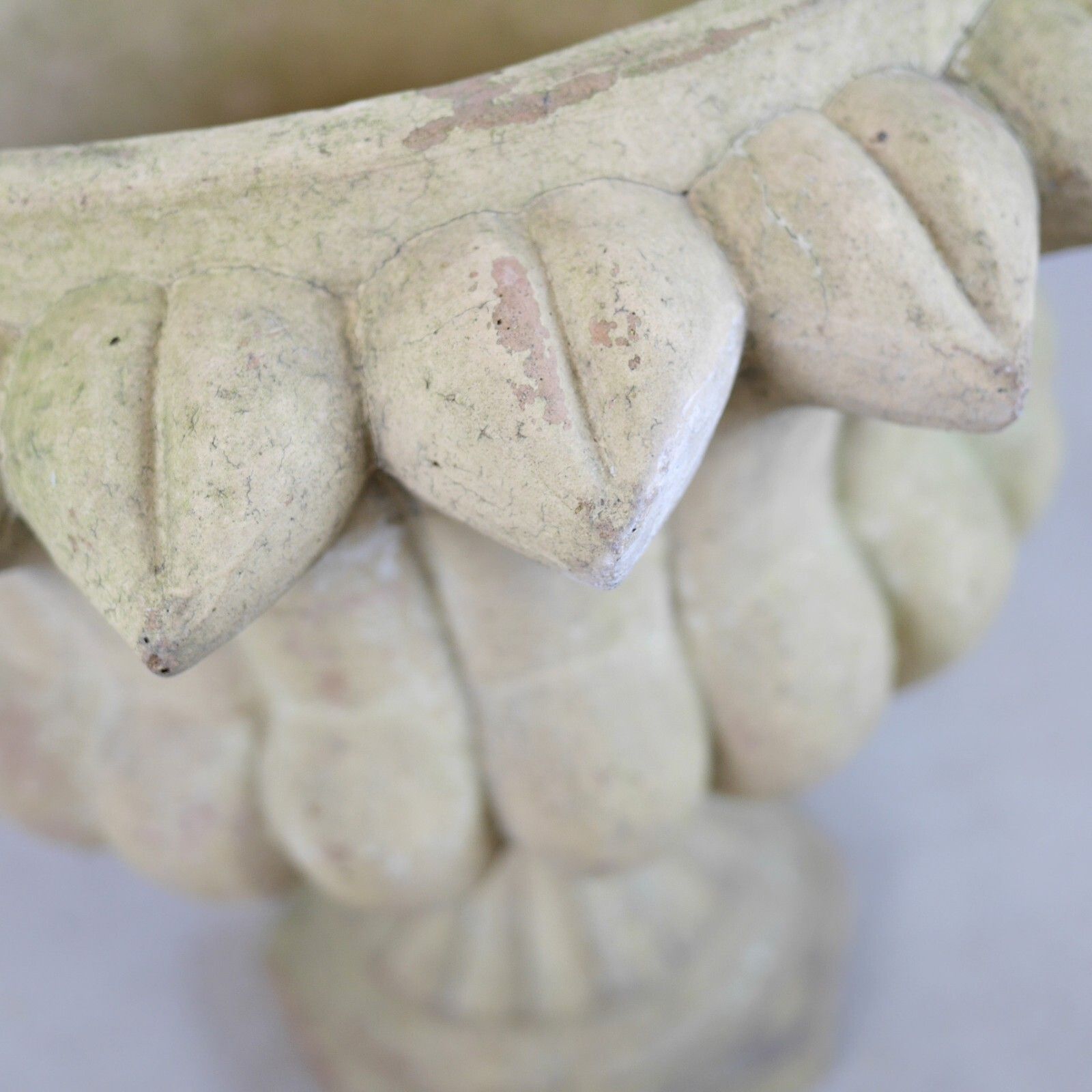 Large Weathered Buff Terracotta Garden Urn Tazza Planter #101477 photo vinterior