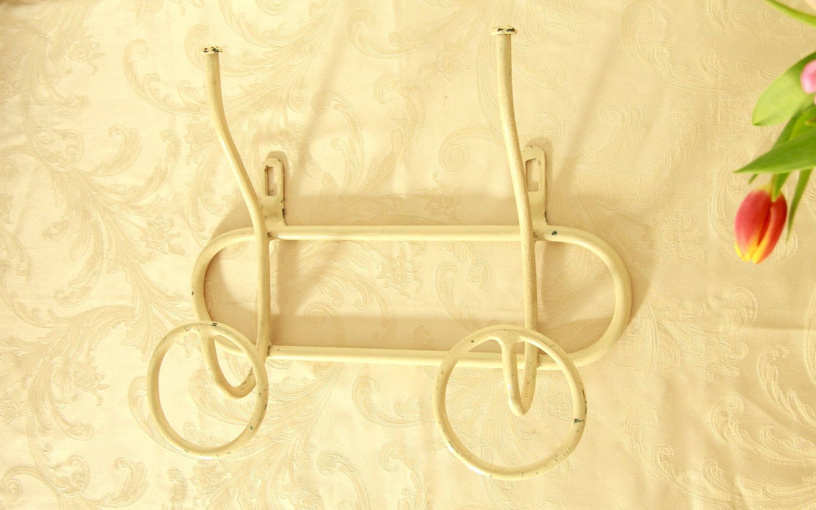 Fero, Antique Ivory Iron Coat Rack, Italy, 1930s photo furniture