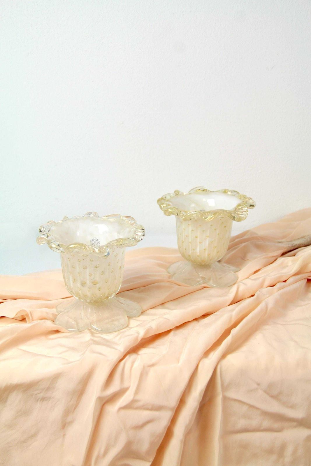 Bottondoro, Murano Gold Barovier Table Lamps, Set Of 2, Italy, 1980s photo Lighting