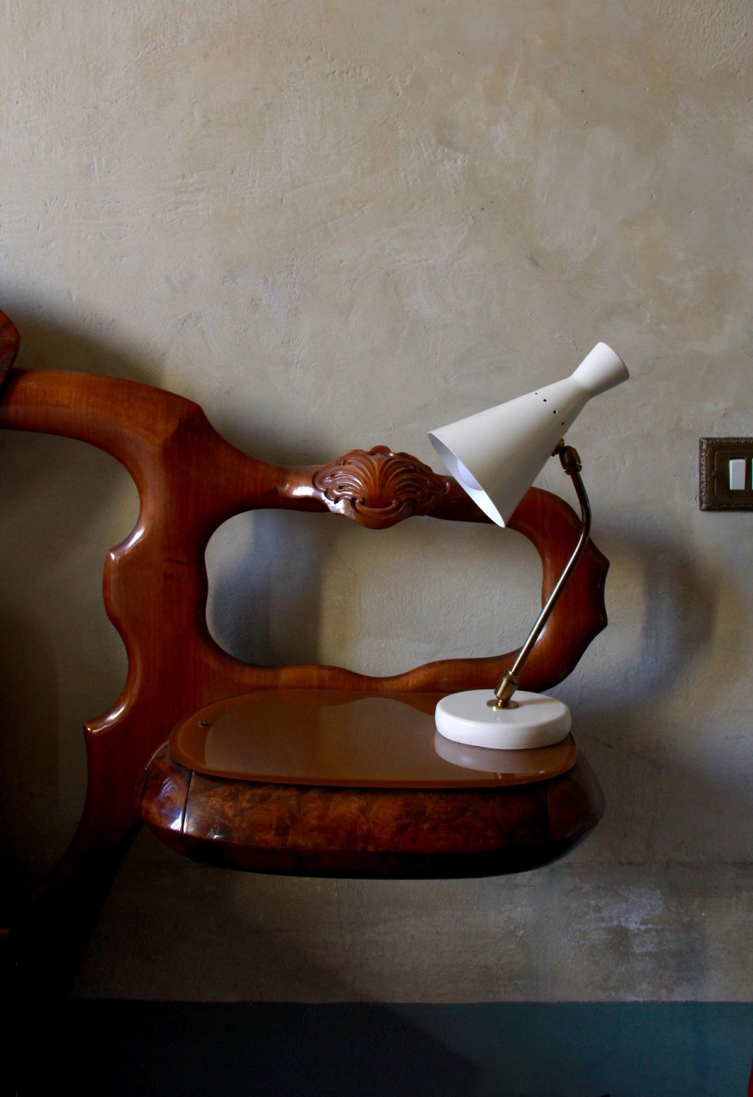 Bianca, Mid Century Diablo Stilnovo Table Lamp, Italy, 1950s photo vintage