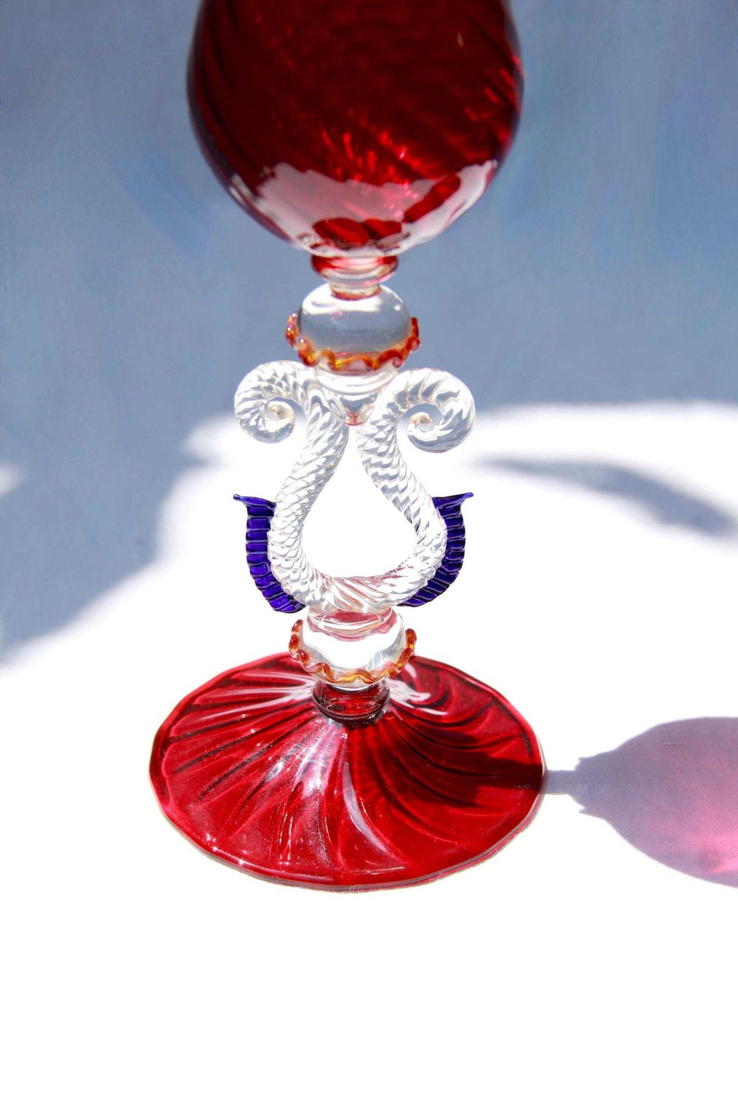Strelitzia, Antique Murano Glass Goblet / Tipetto, Italy, 1950s photo Home Decor